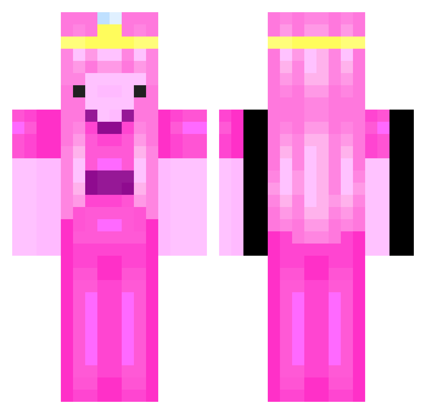 caitlin Minecraft skin, front and back view