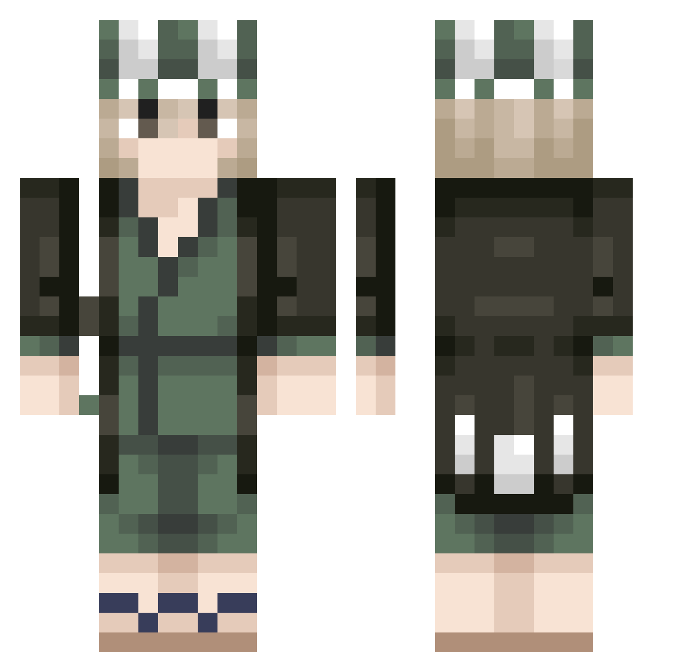 Kisuke__Ura_hara Minecraft skin, front and back view