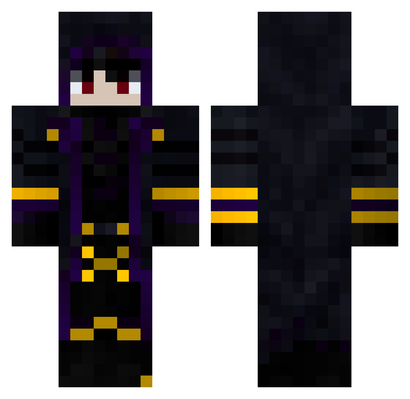 hoppine Minecraft skin, front and back view