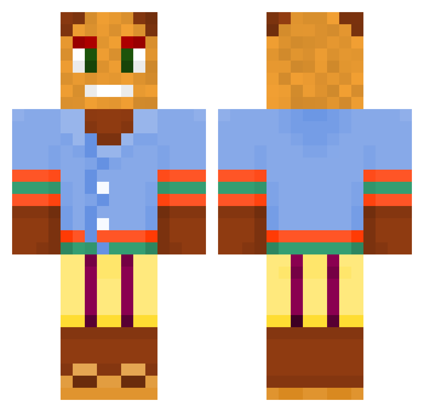 Tacoguy Minecraft skin, front and back view