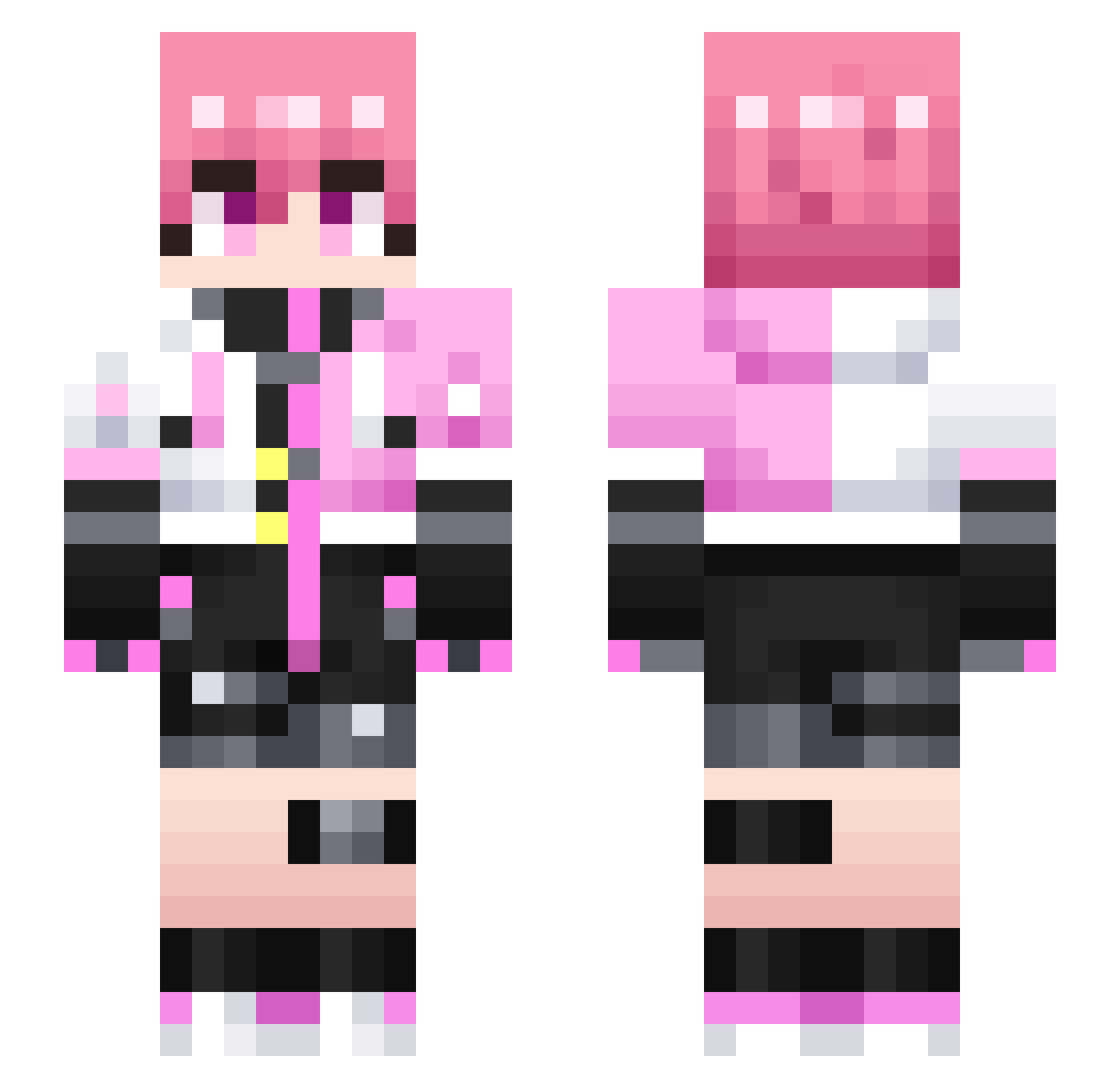 sorry_honey Minecraft skin, front and back view