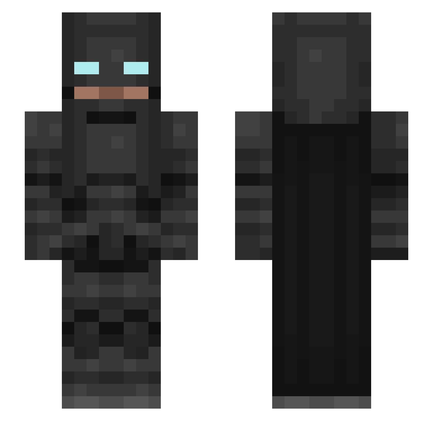 0EOF Minecraft skin, front and back view