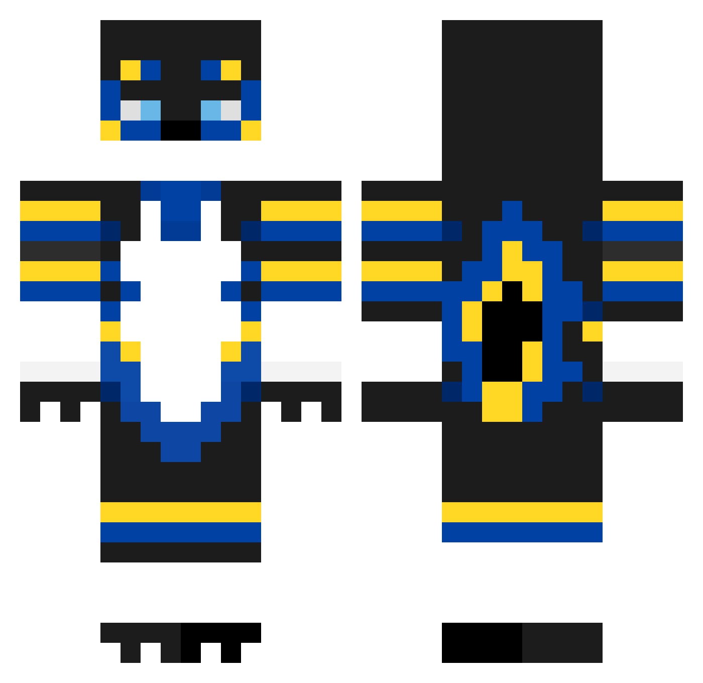 F22_SuperRaptor Minecraft skin, front and back view