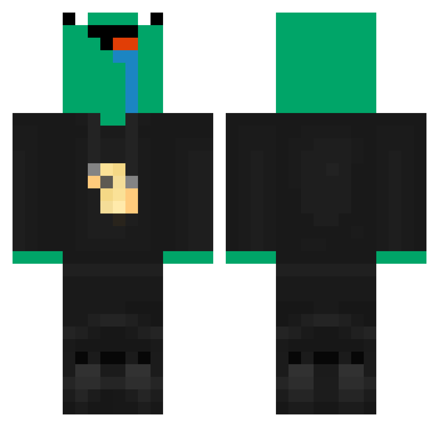 FranklinDTortuga Minecraft skin, front and back view