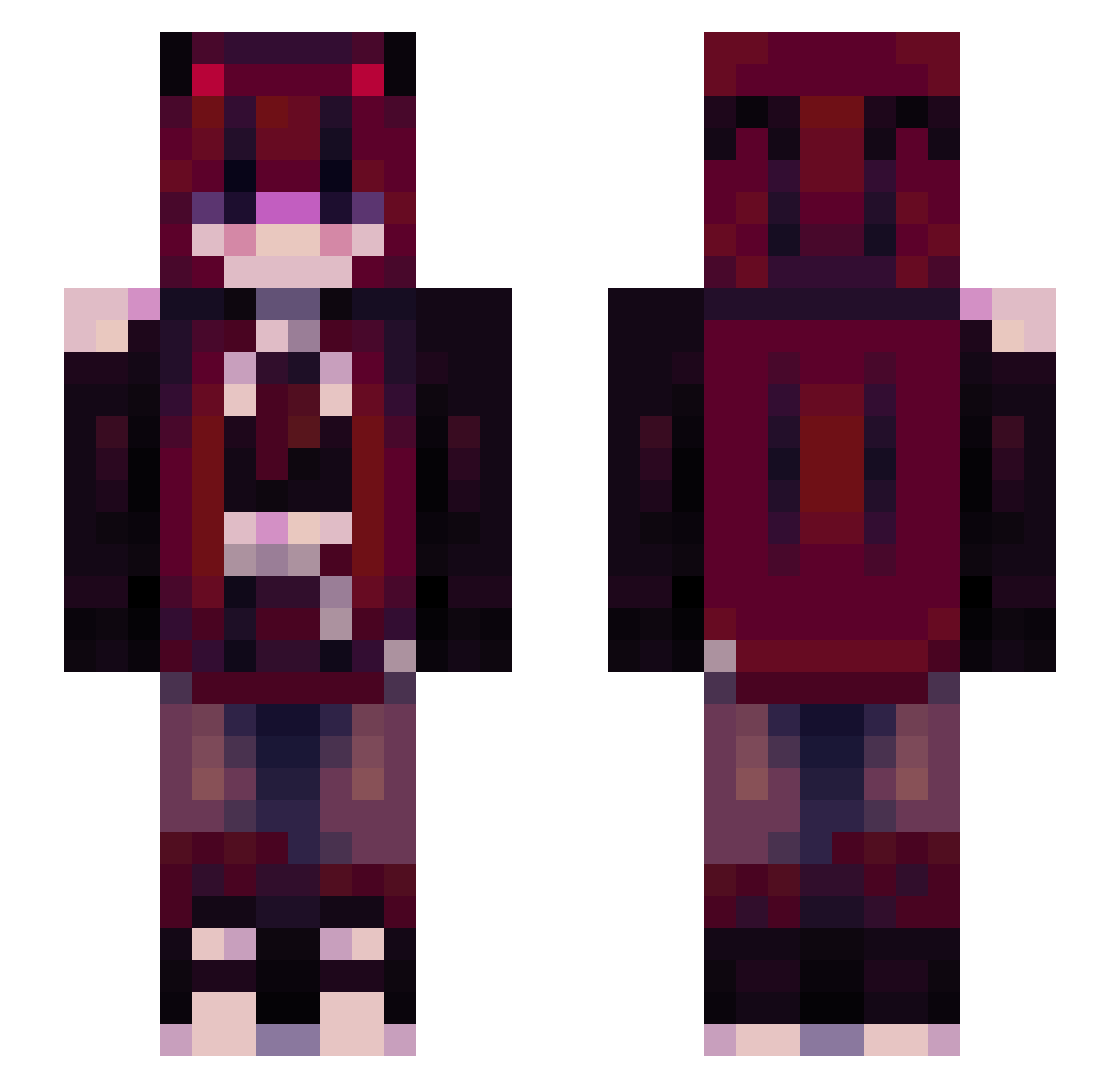 Sokizae Minecraft skin, front and back view