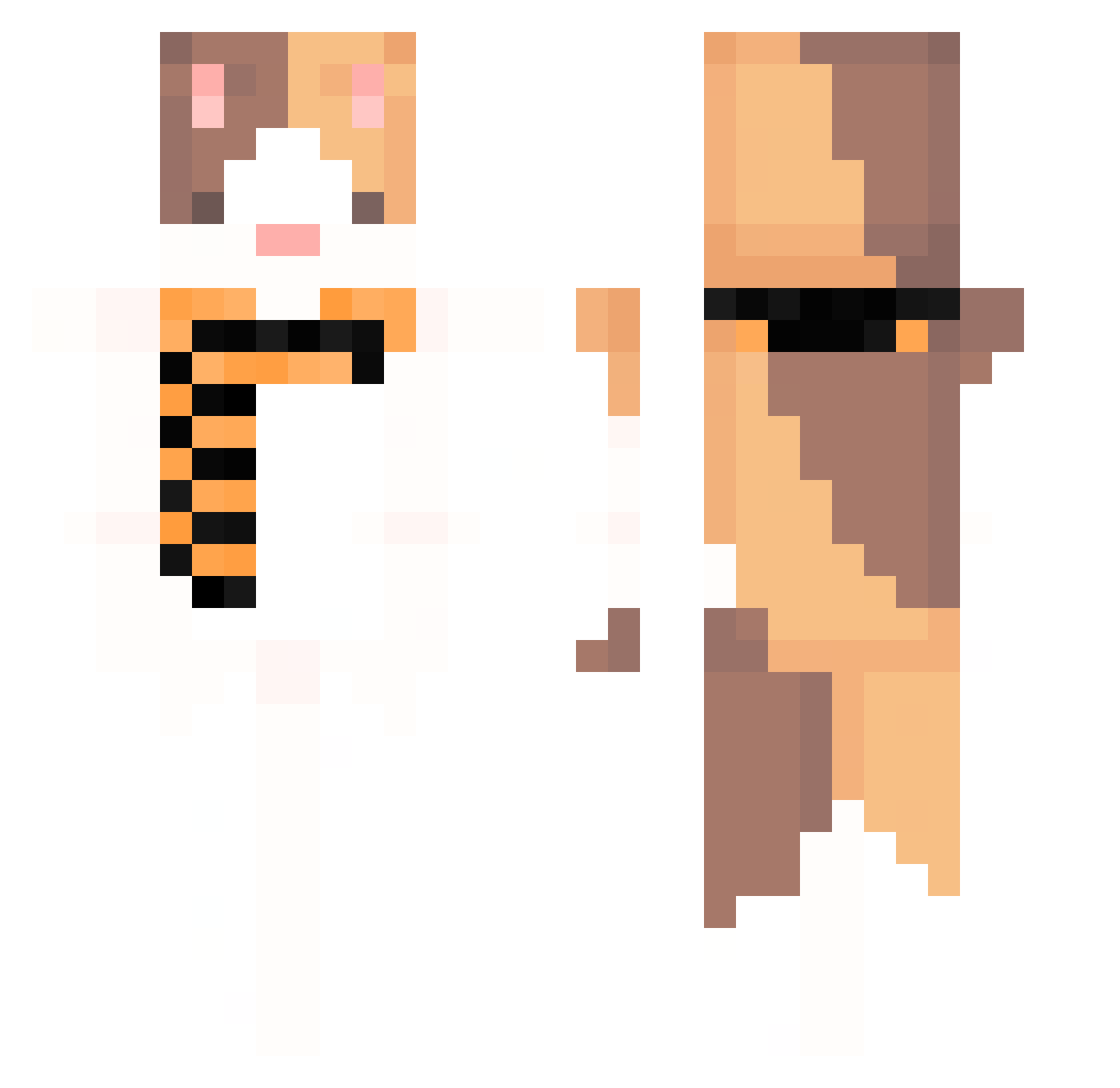 Evan85985 Minecraft skin, front and back view
