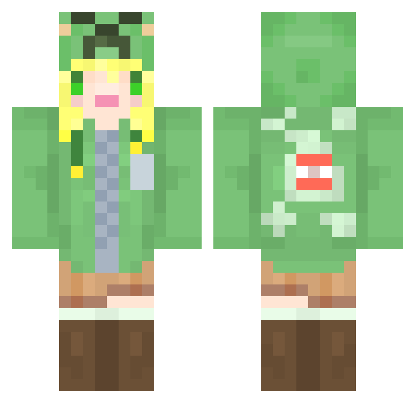 capymichu Minecraft skin, front and back view