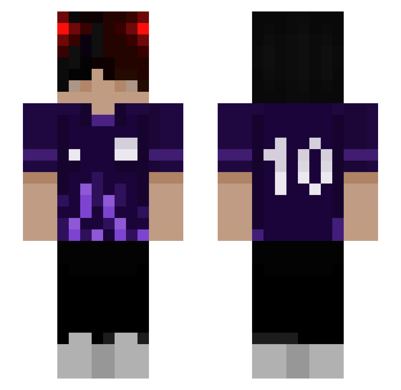 Mwezi_ Minecraft skin, front and back view