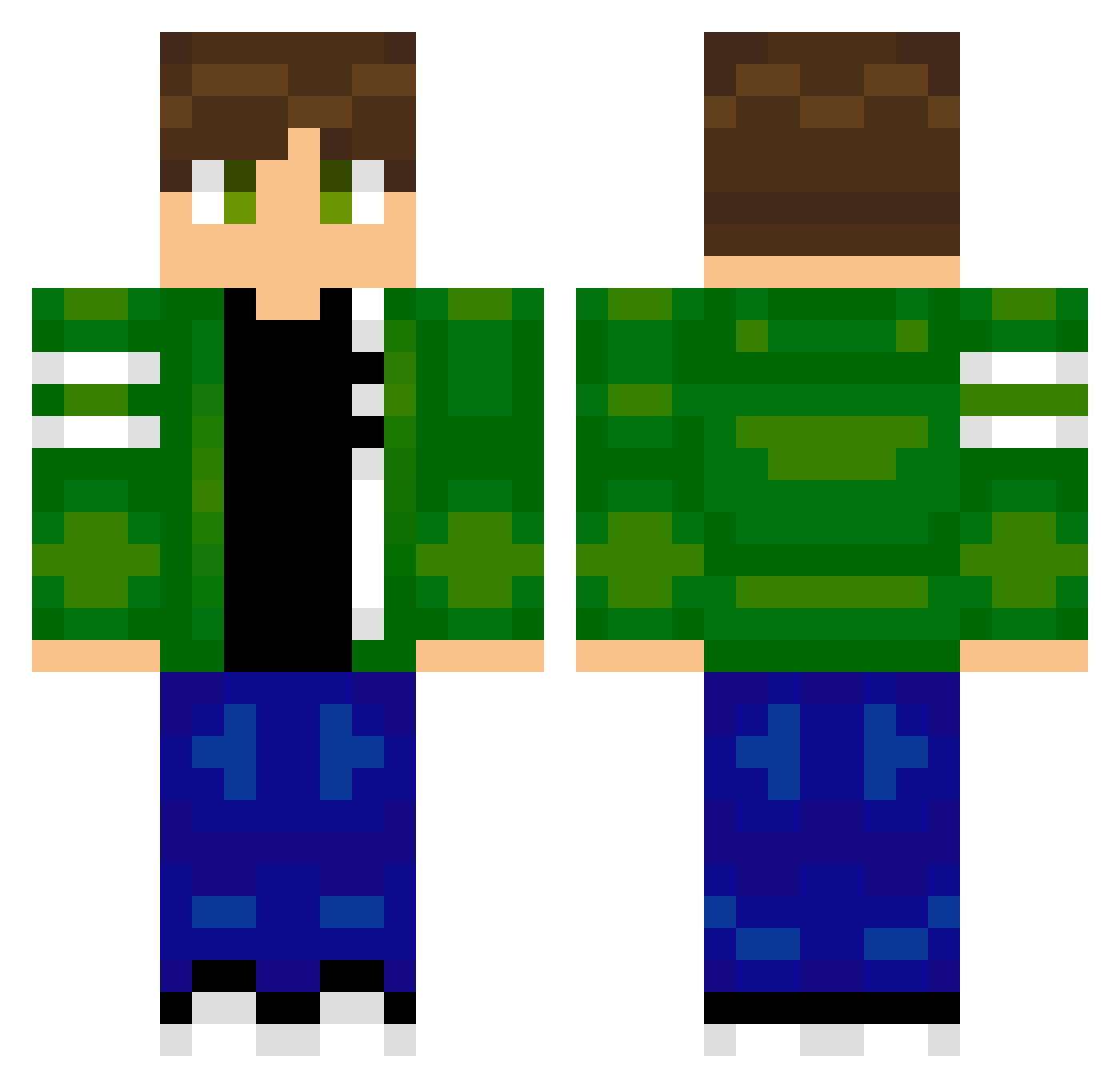 SeepDuck Minecraft skin, front and back view