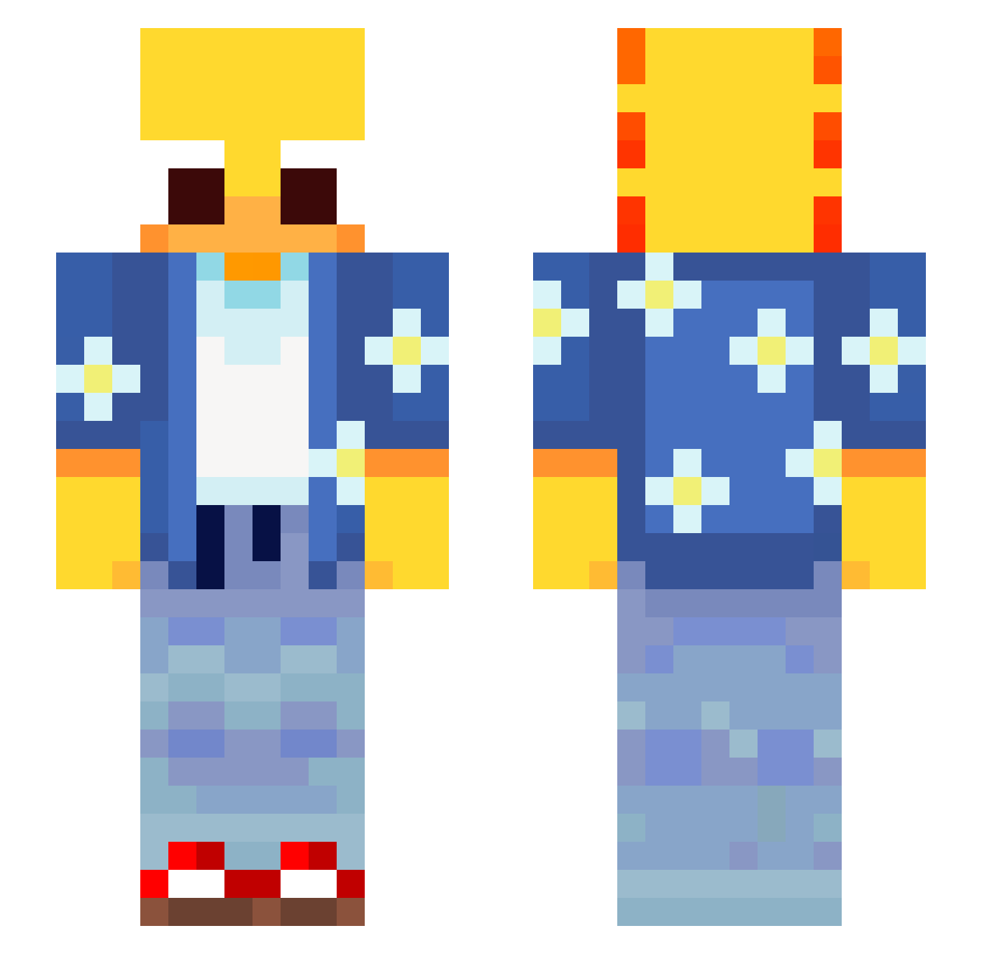 Sharooh Minecraft skin, front and back view