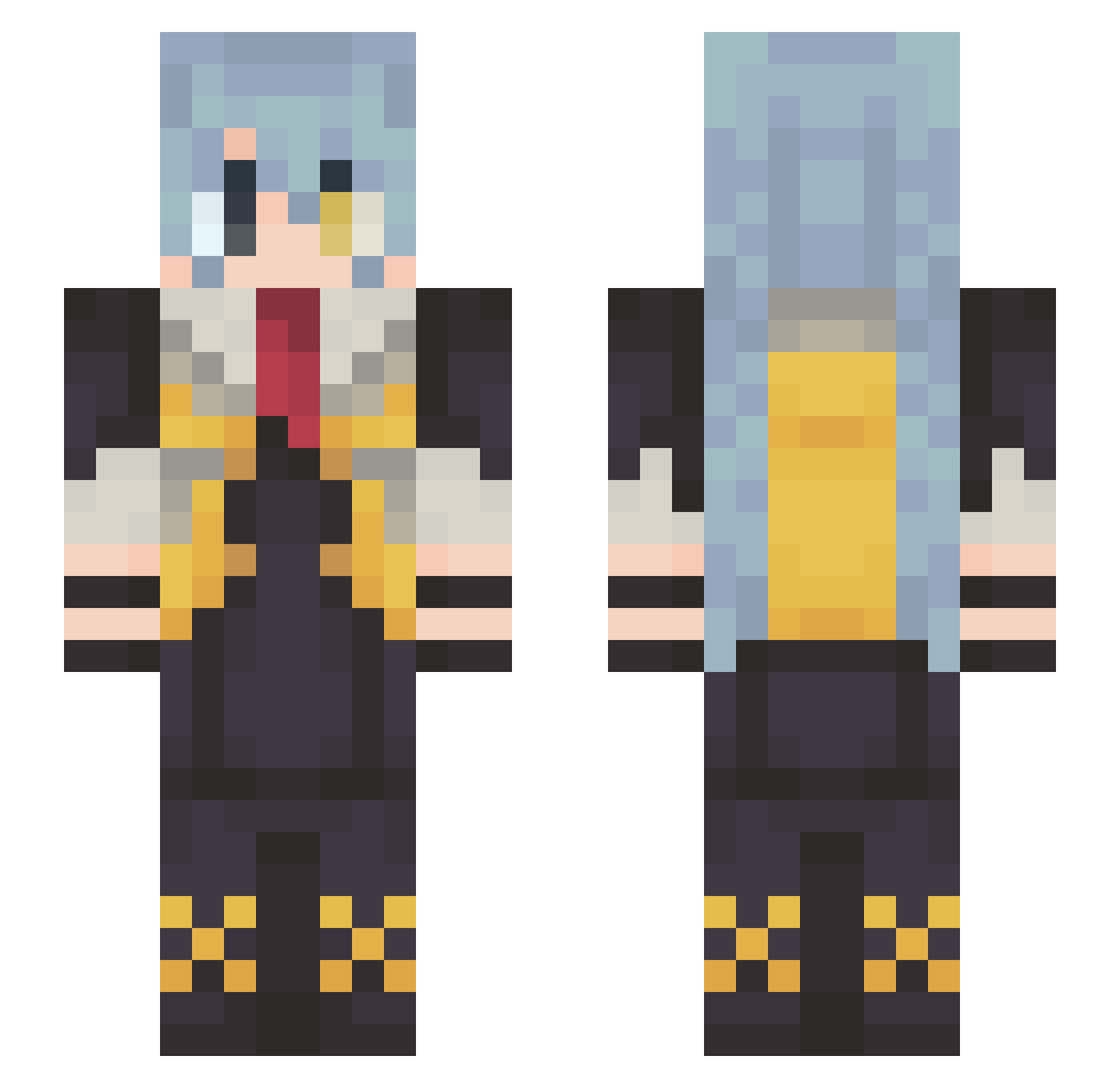 silentlilies Minecraft skin, front and back view