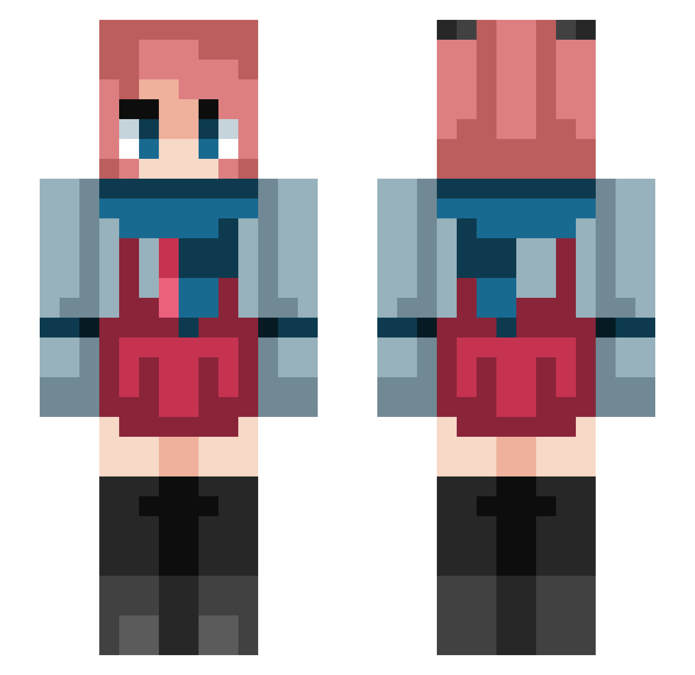SatoneIsBae Minecraft skin, front and back view