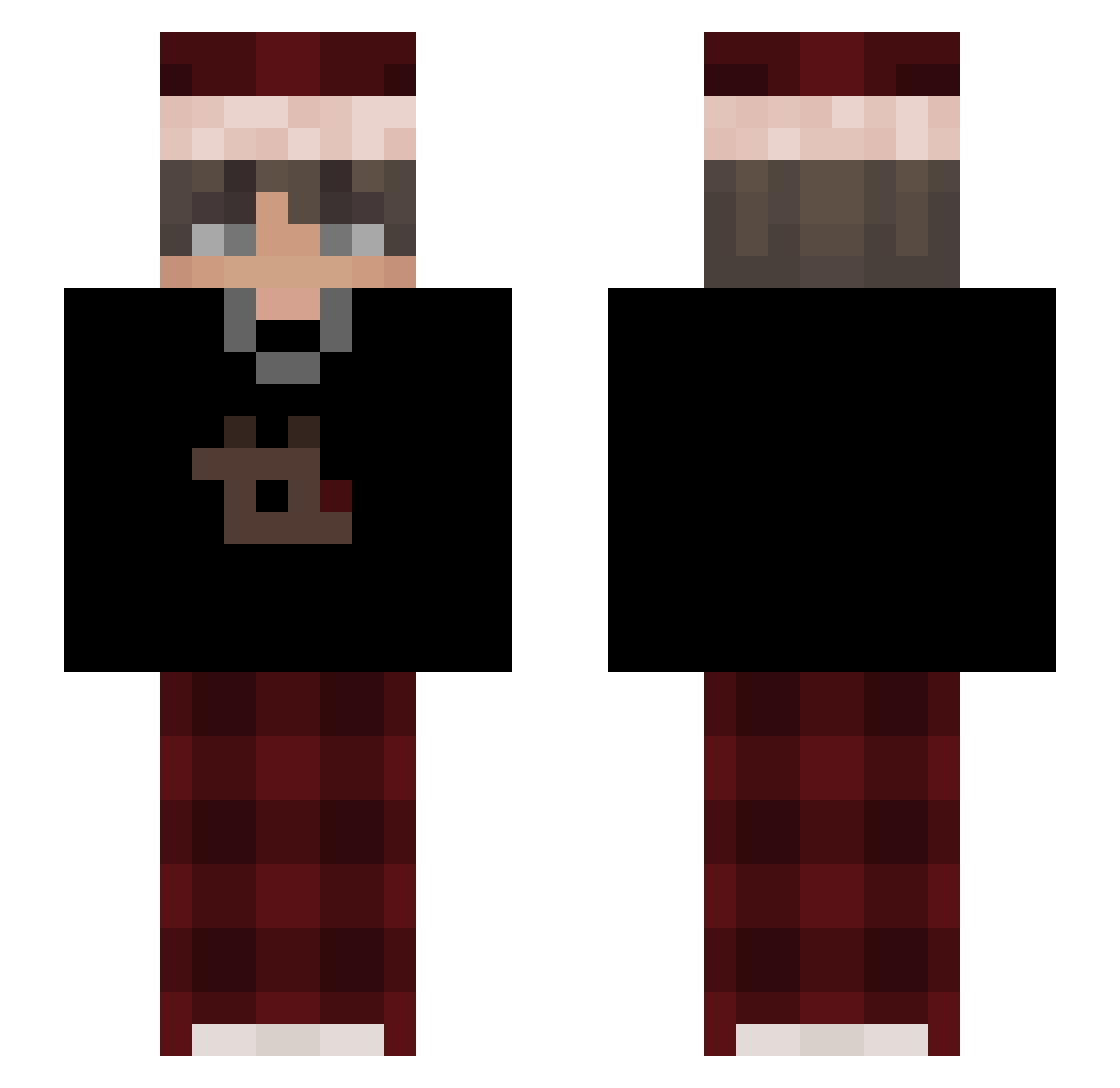 bvlk_V2 Minecraft skin, front and back view