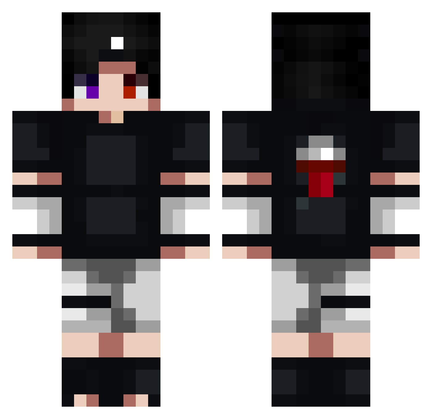 Fatall7 Minecraft skin, front and back view