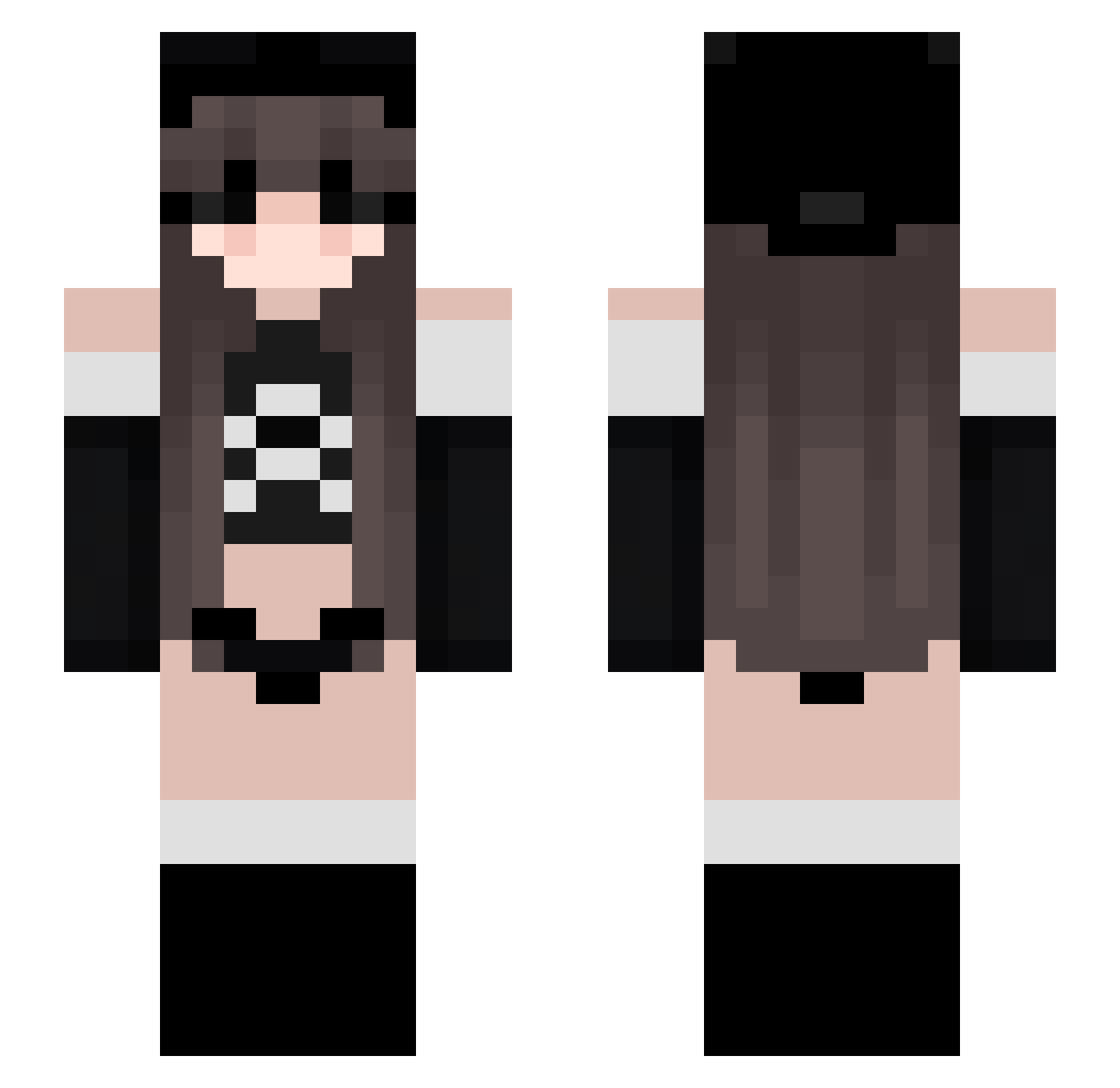 _UnrealPlayer Minecraft skin, front and back view
