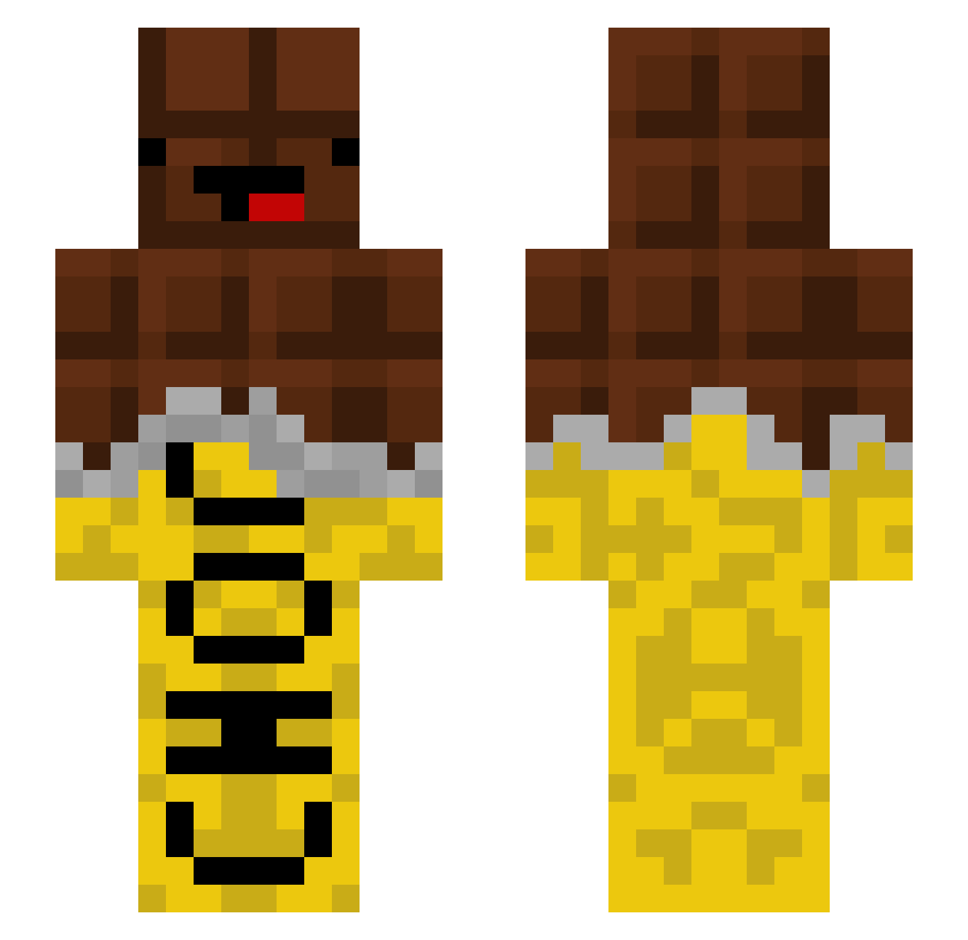 iGeo2k Minecraft skin, front and back view