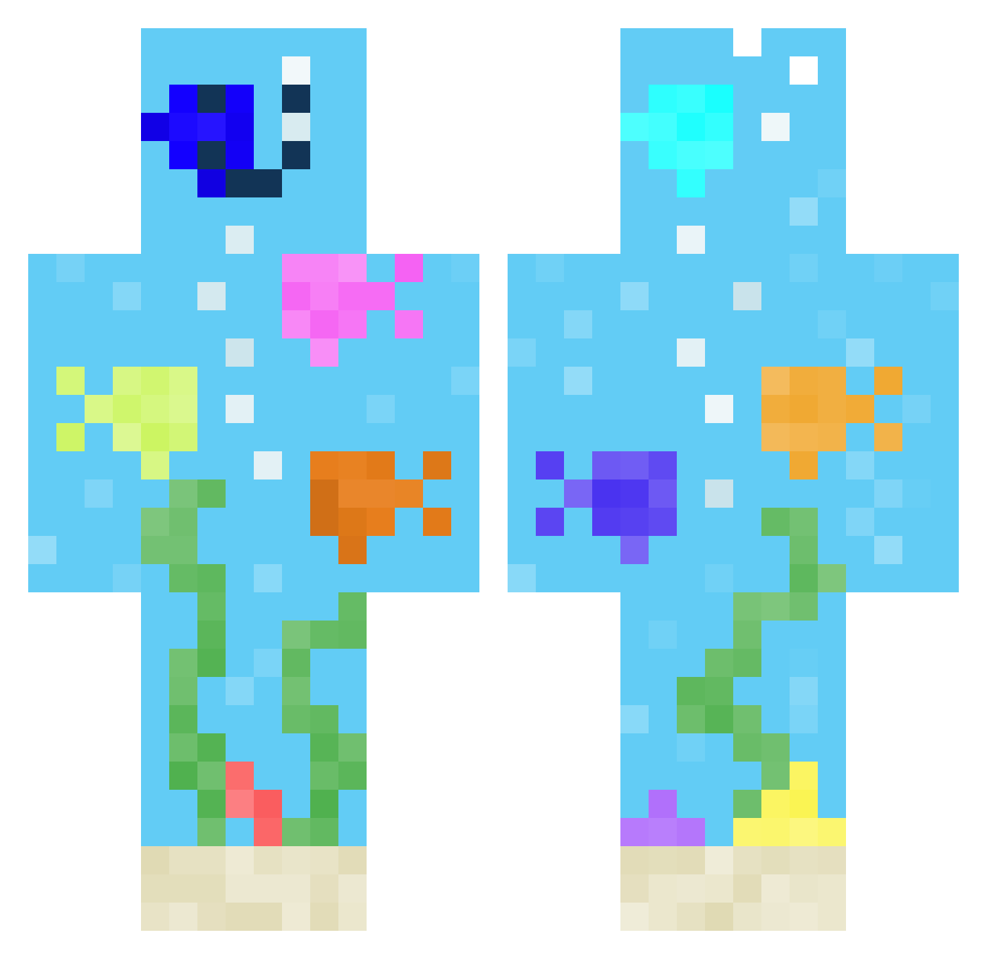 LishyDaFishy Minecraft skin, front and back view