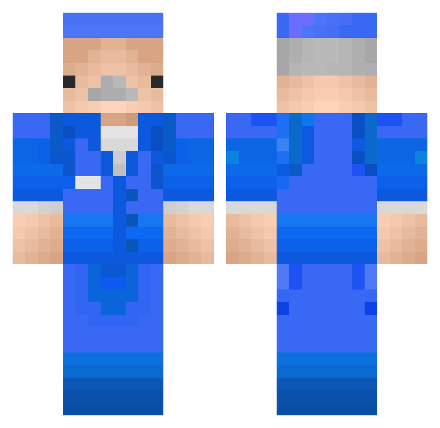 Twust Minecraft skin, front and back view