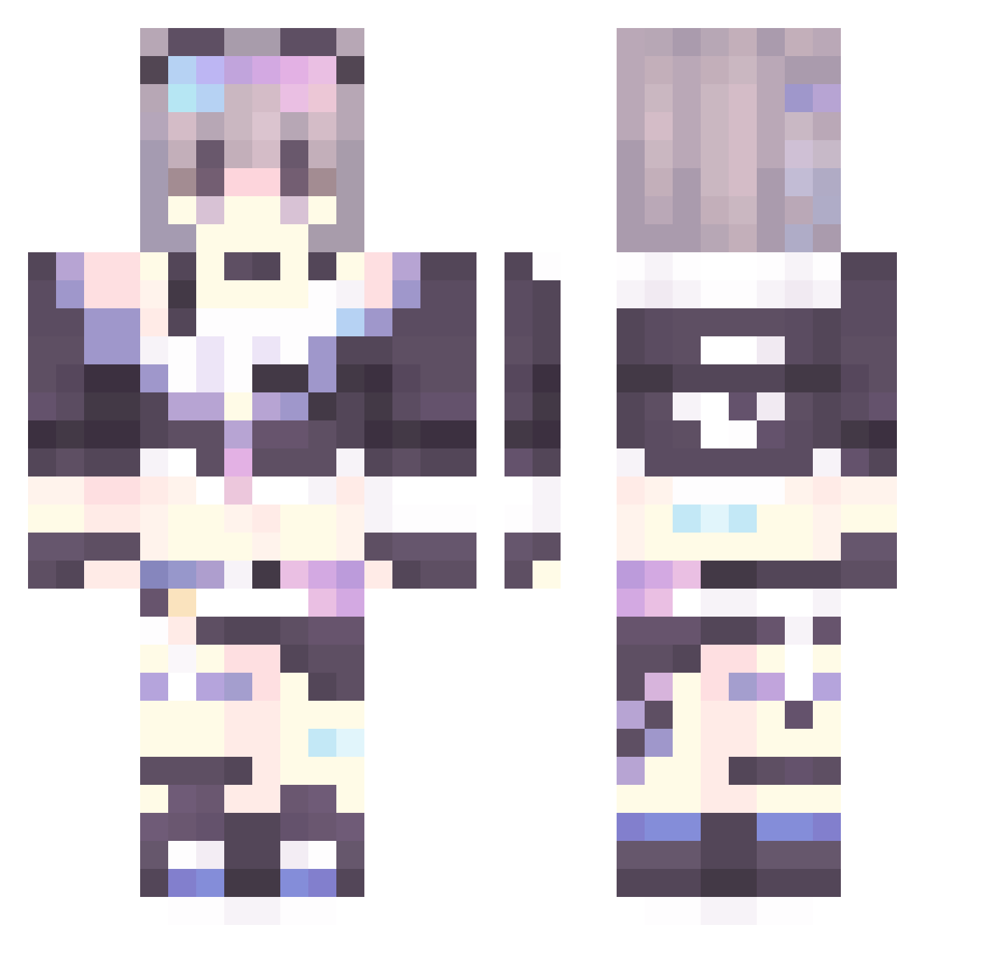 TsukiNoAkuma707 Minecraft skin, front and back view