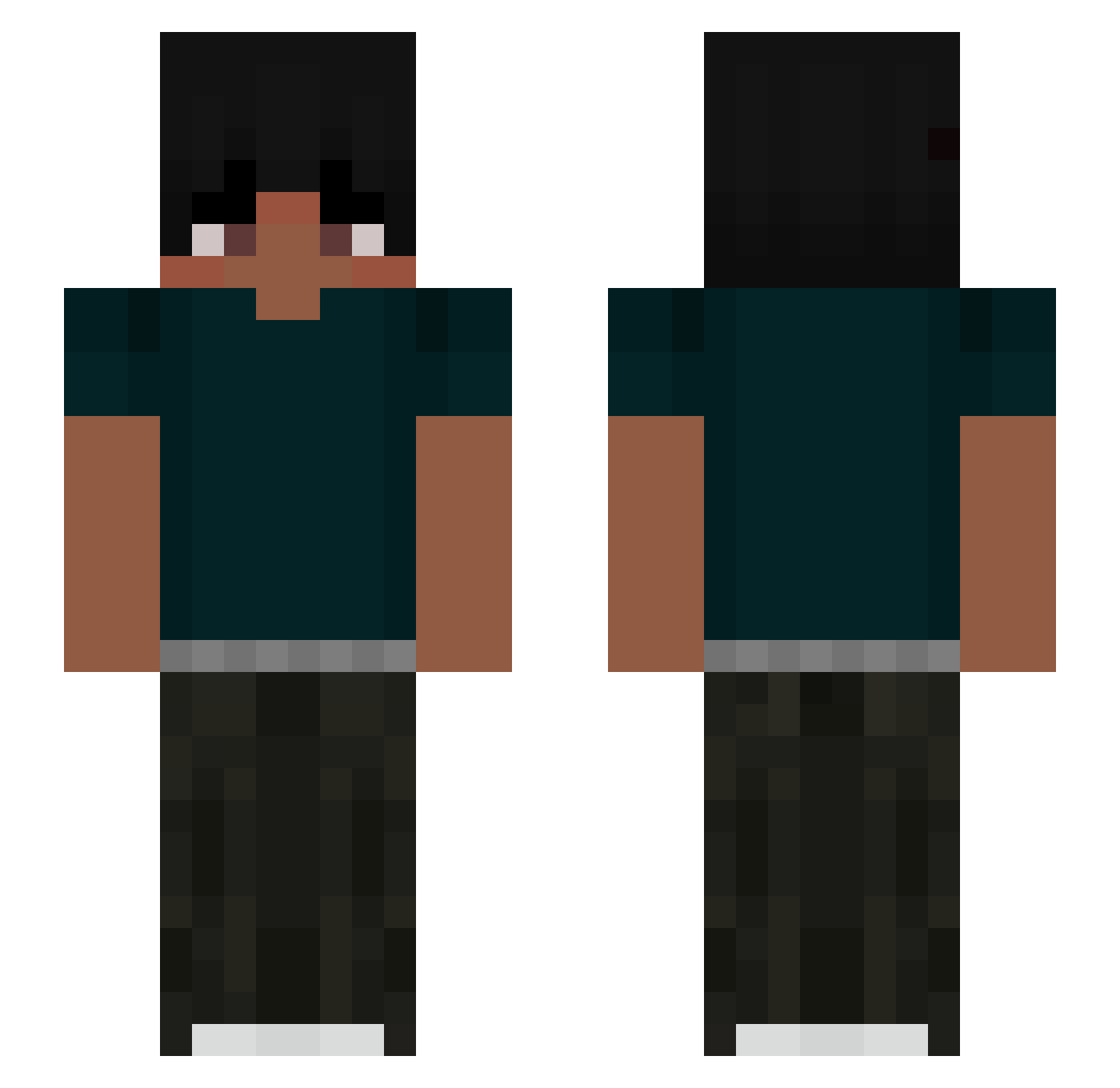worstcry Minecraft skin, front and back view