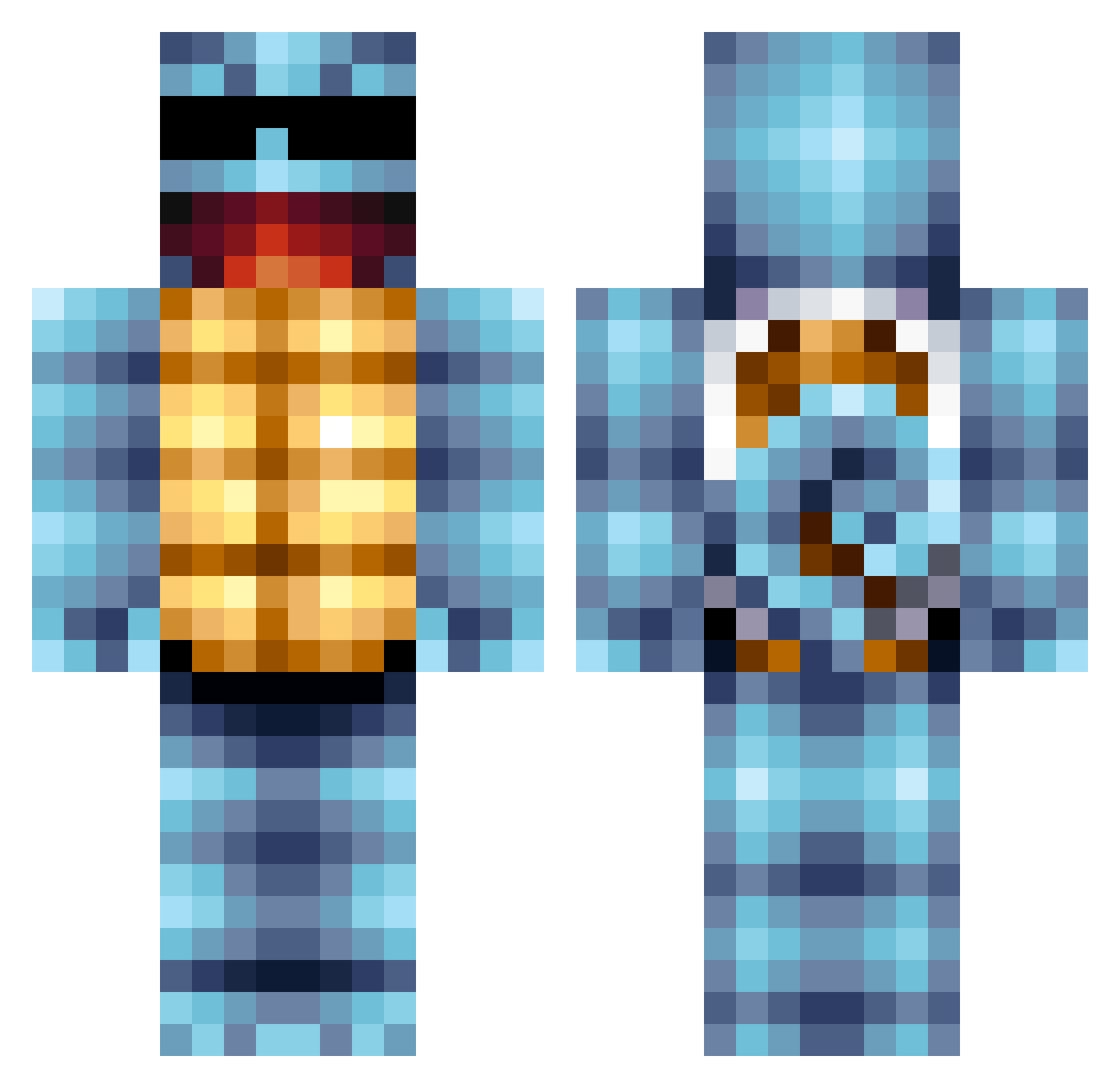 ryand Minecraft skin, front and back view