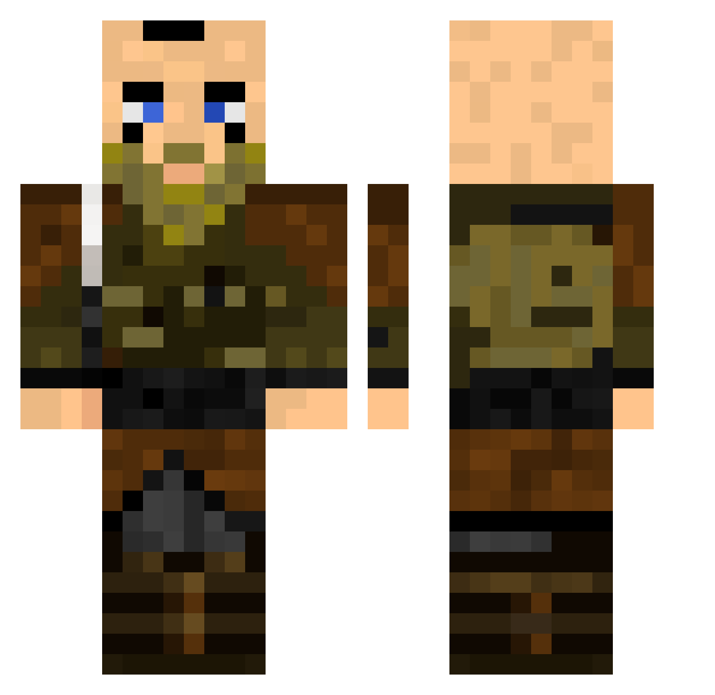 Schepp Minecraft skin, front and back view
