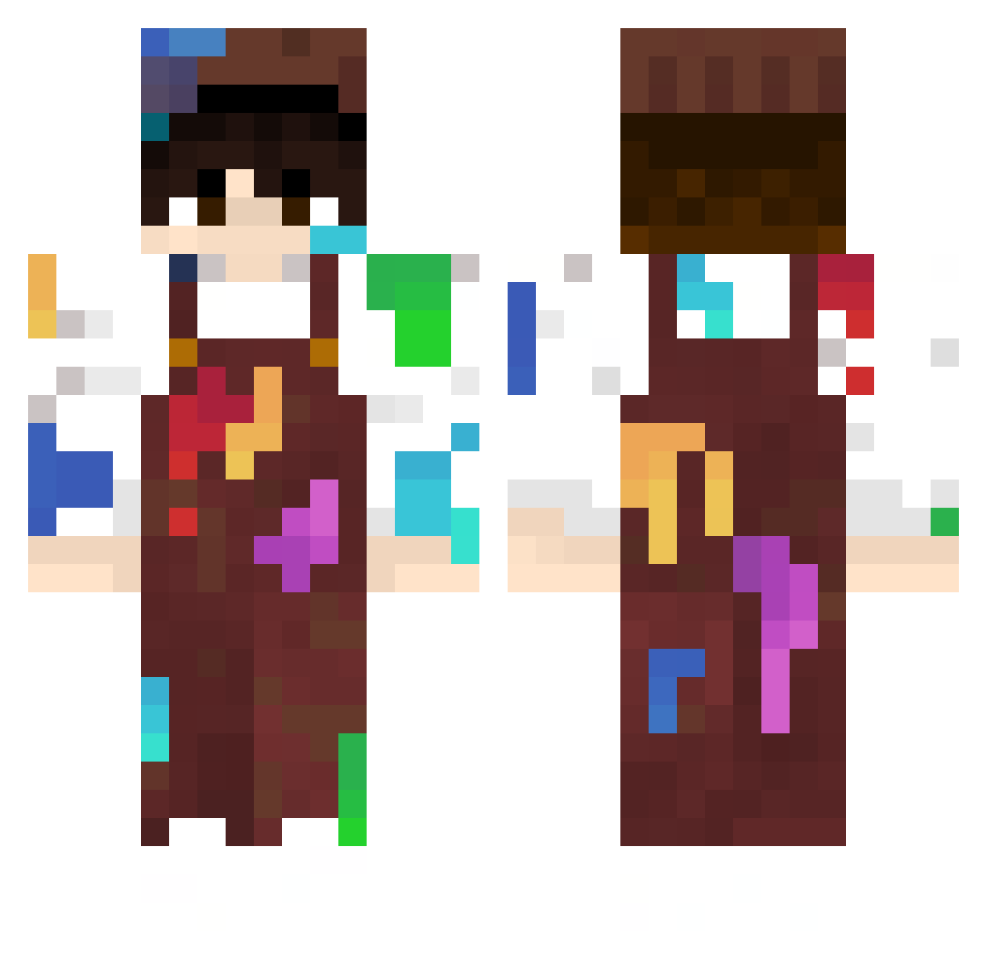 Mychew_Theif Minecraft skin, front and back view