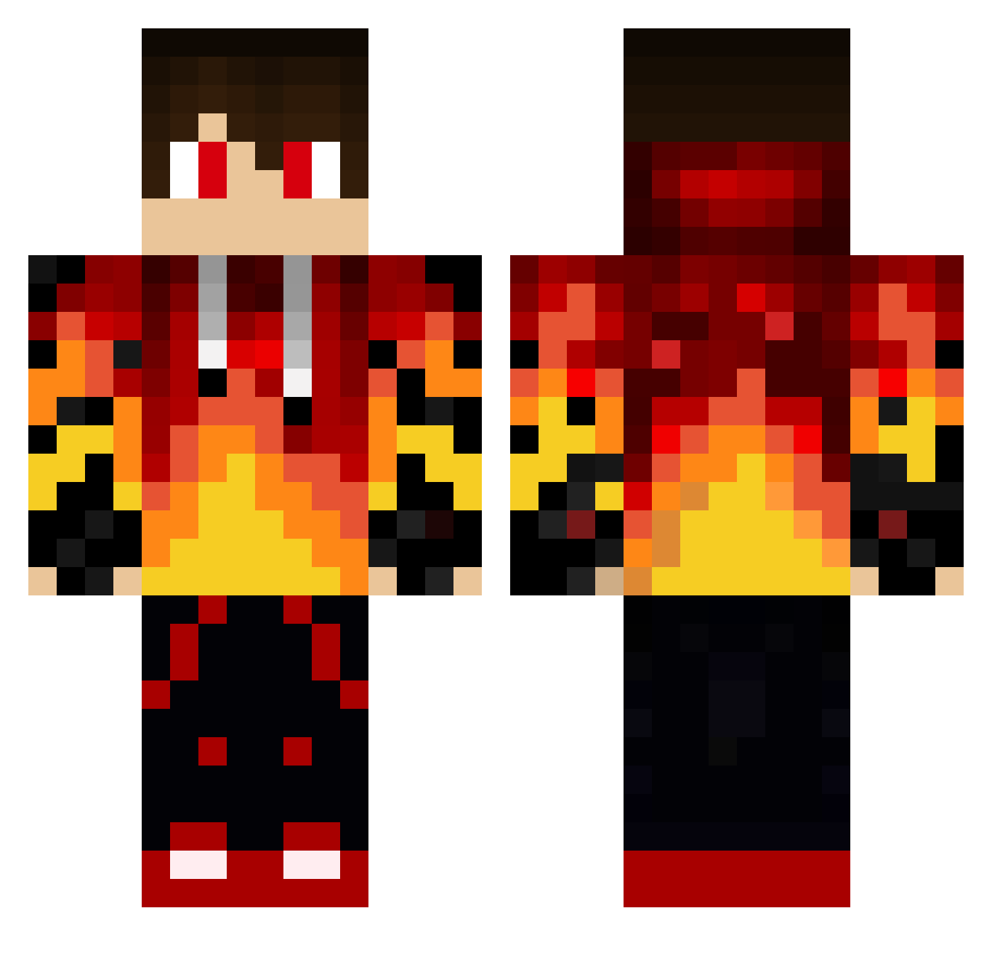 Wishingly Minecraft skin, front and back view