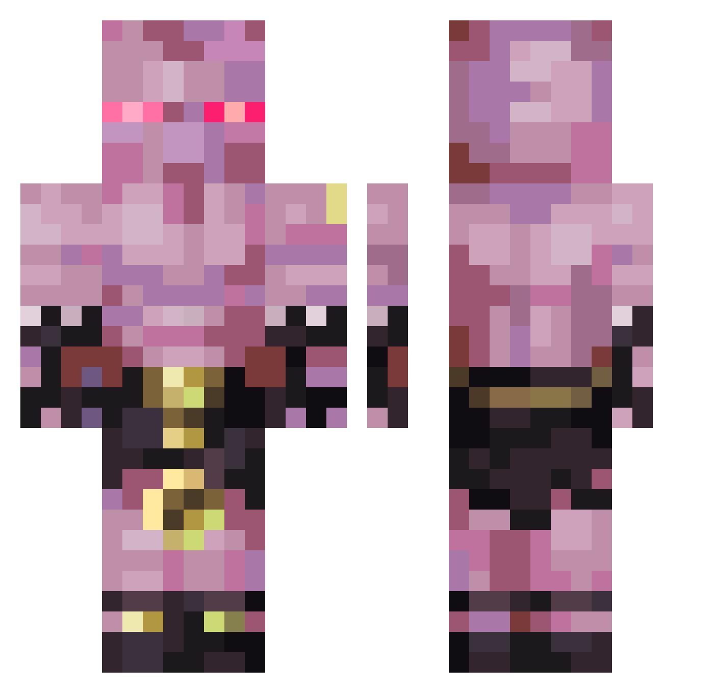 BrokerMagic Minecraft skin, front and back view