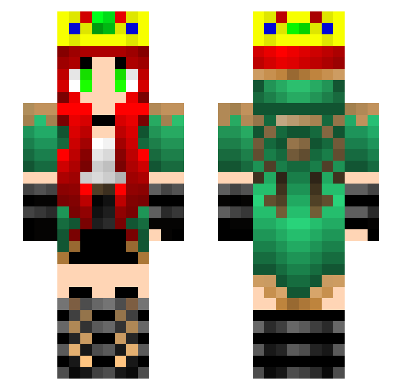 Ziiggii Minecraft skin, front and back view