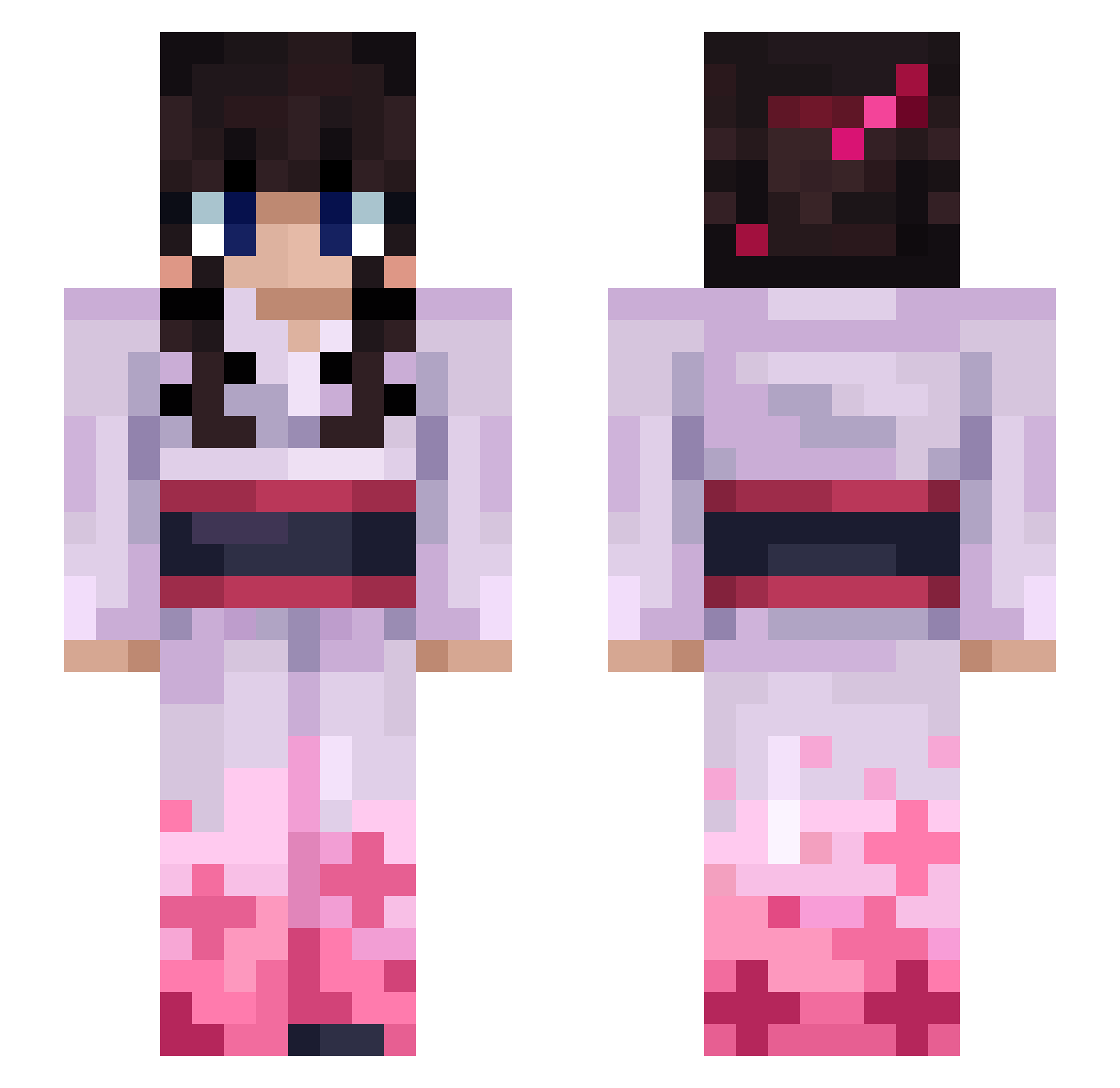 EvaPllrs02 Minecraft skin, front and back view