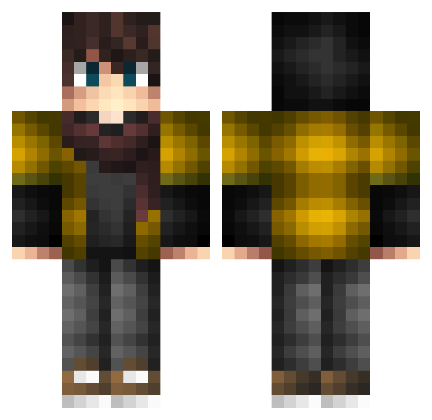 Xinokon Minecraft skin, front and back view