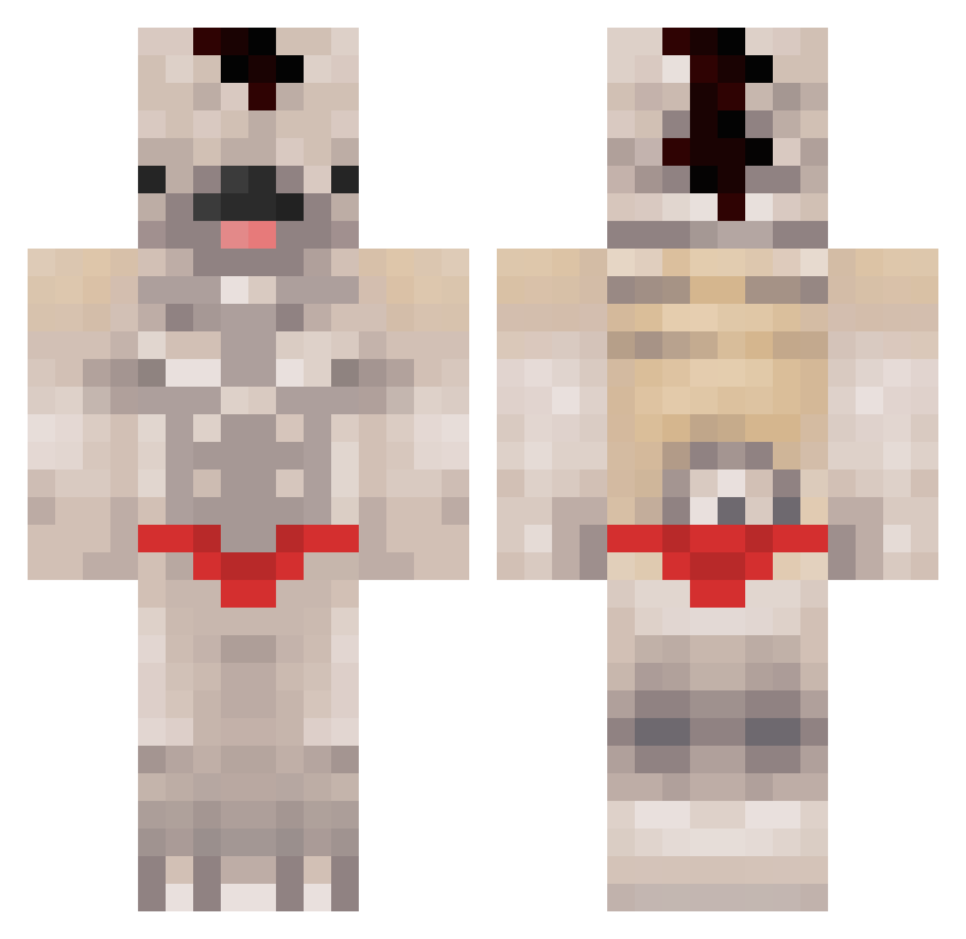 Jiggly_Grayz Minecraft skin, front and back view