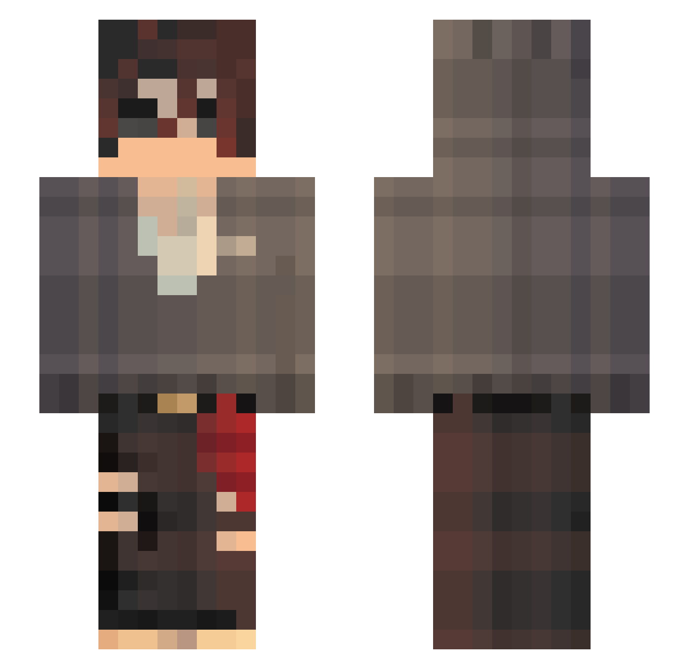NxToxic Minecraft skin, front and back view