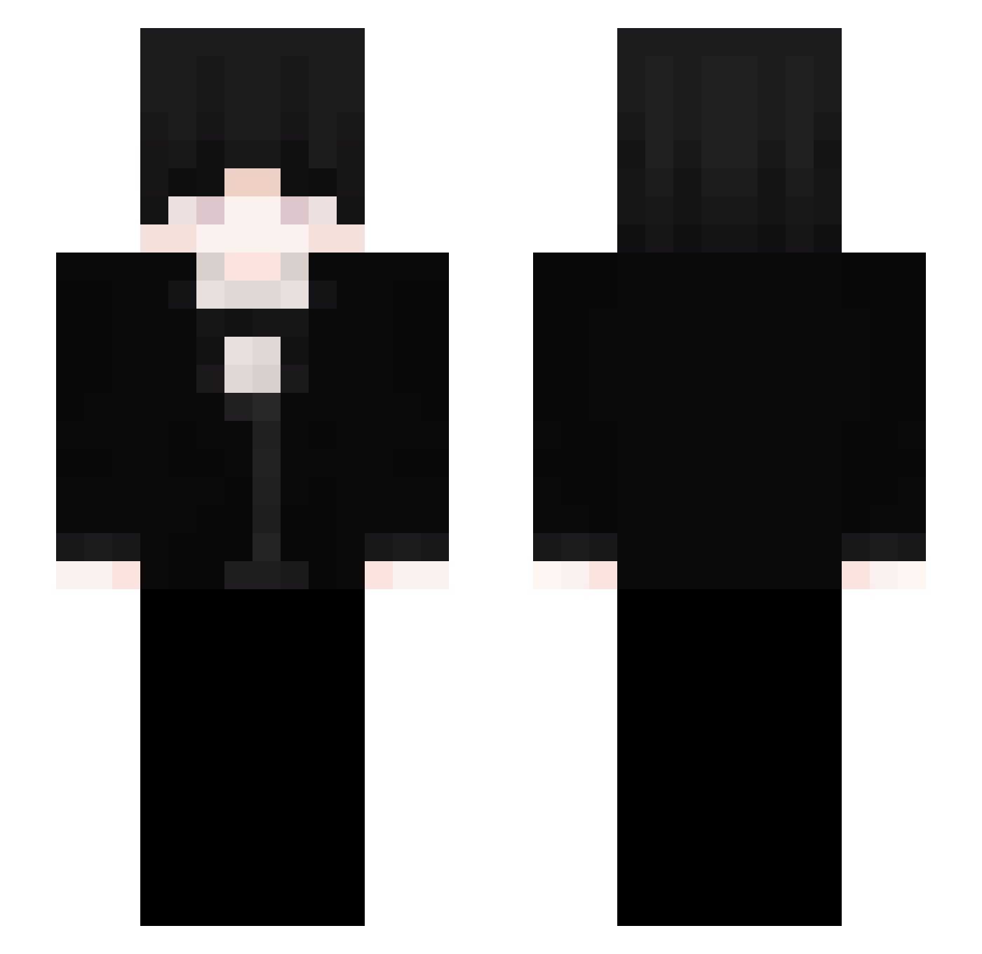 Wxterworks Minecraft skin, front and back view