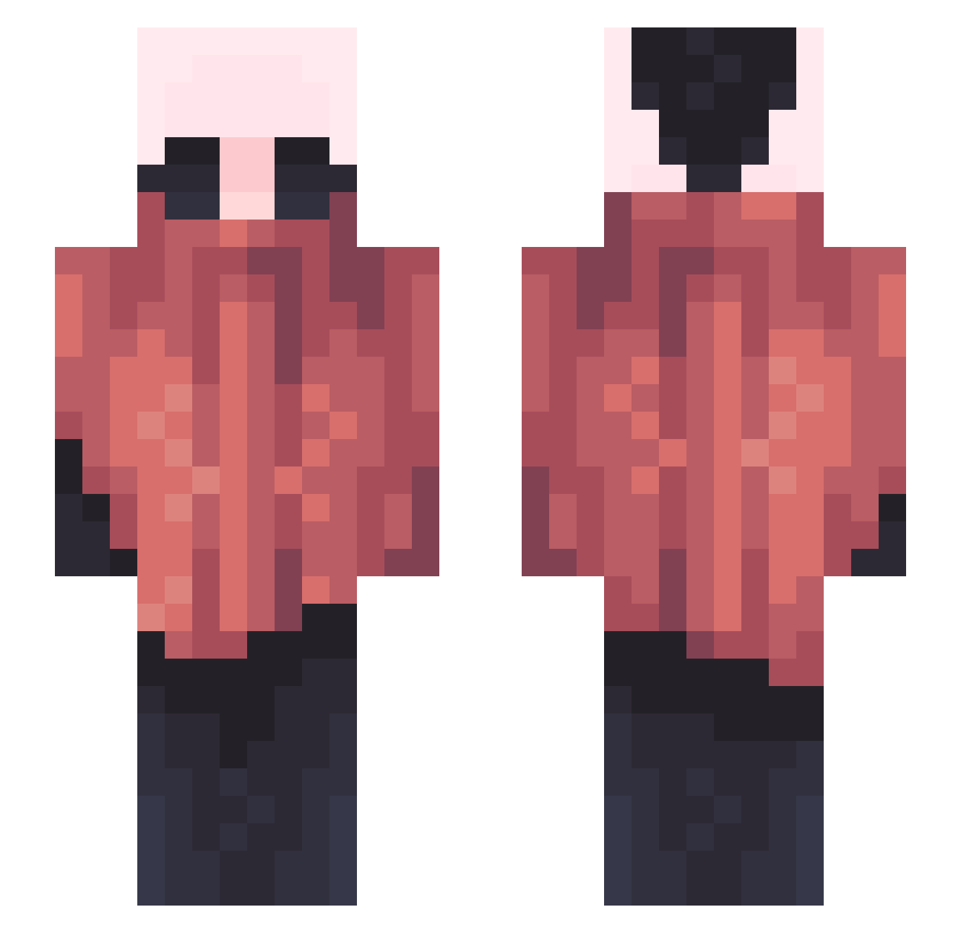 ImShiroDesu Minecraft skin, front and back view