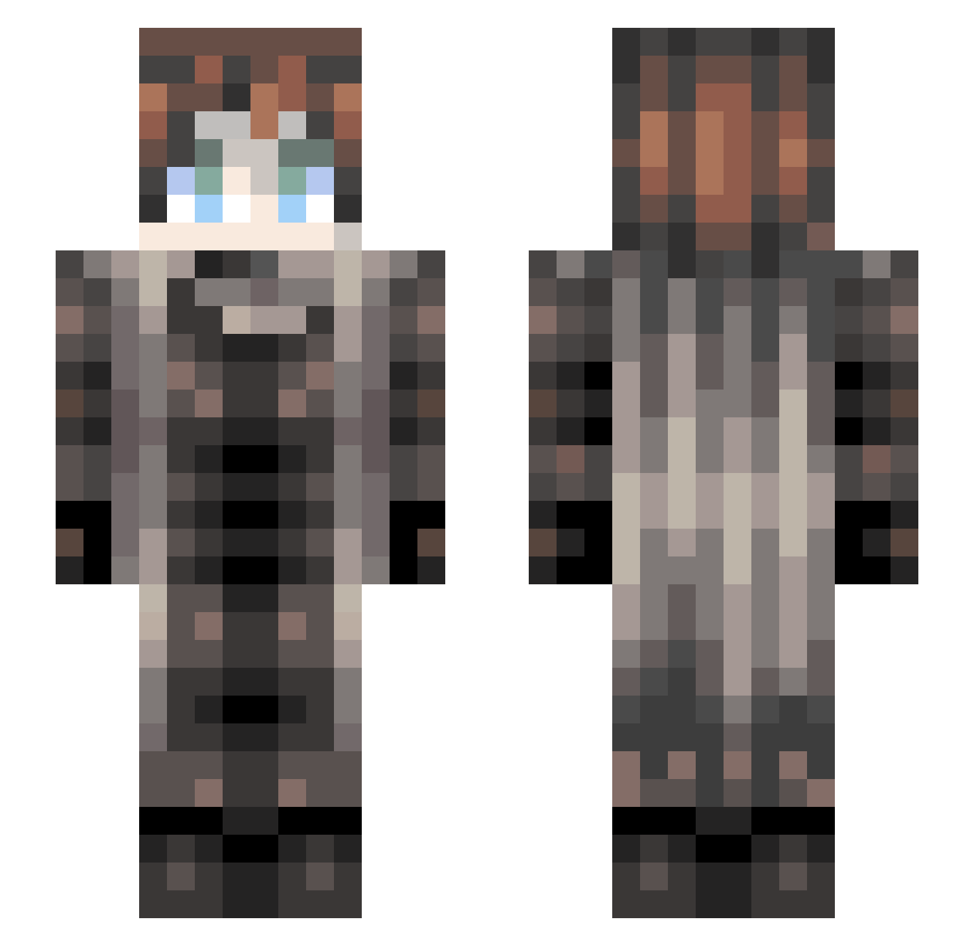 Lionelscou Minecraft skin, front and back view