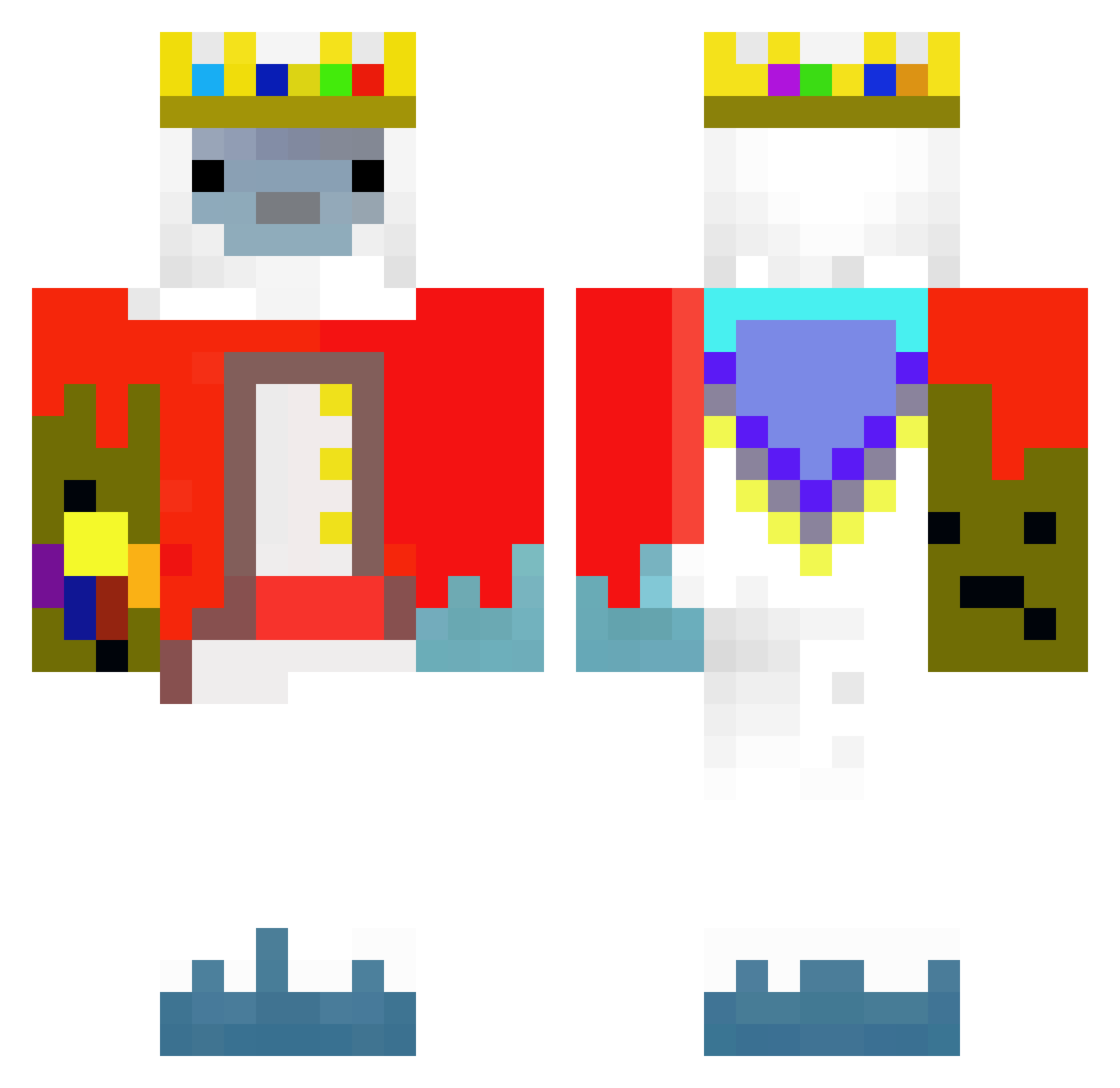 RicherYeti Minecraft skin, front and back view