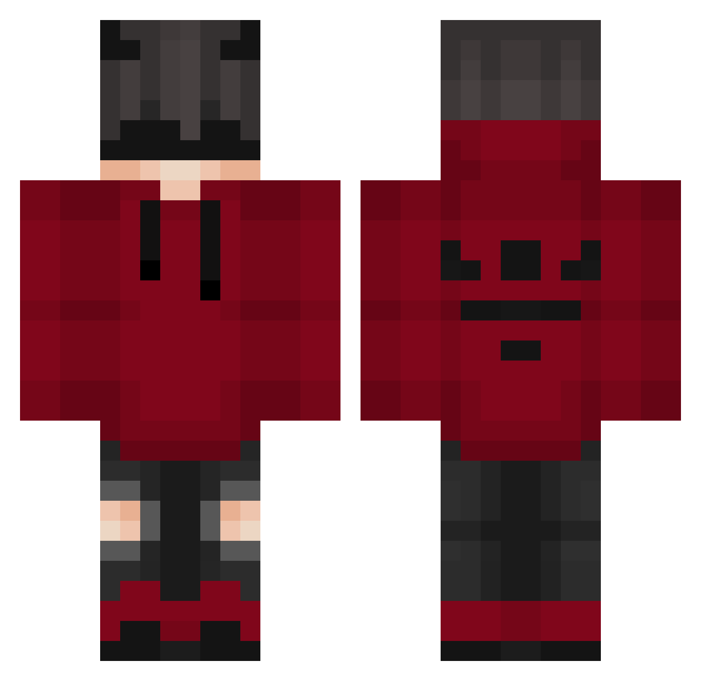 ZxDrako_ Minecraft skin, front and back view