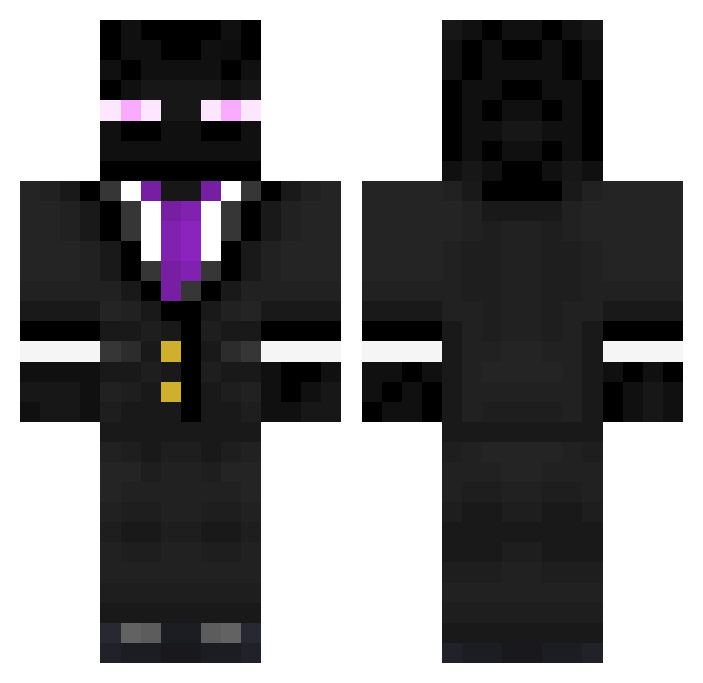 JuSemMascar4 Minecraft skin, front and back view