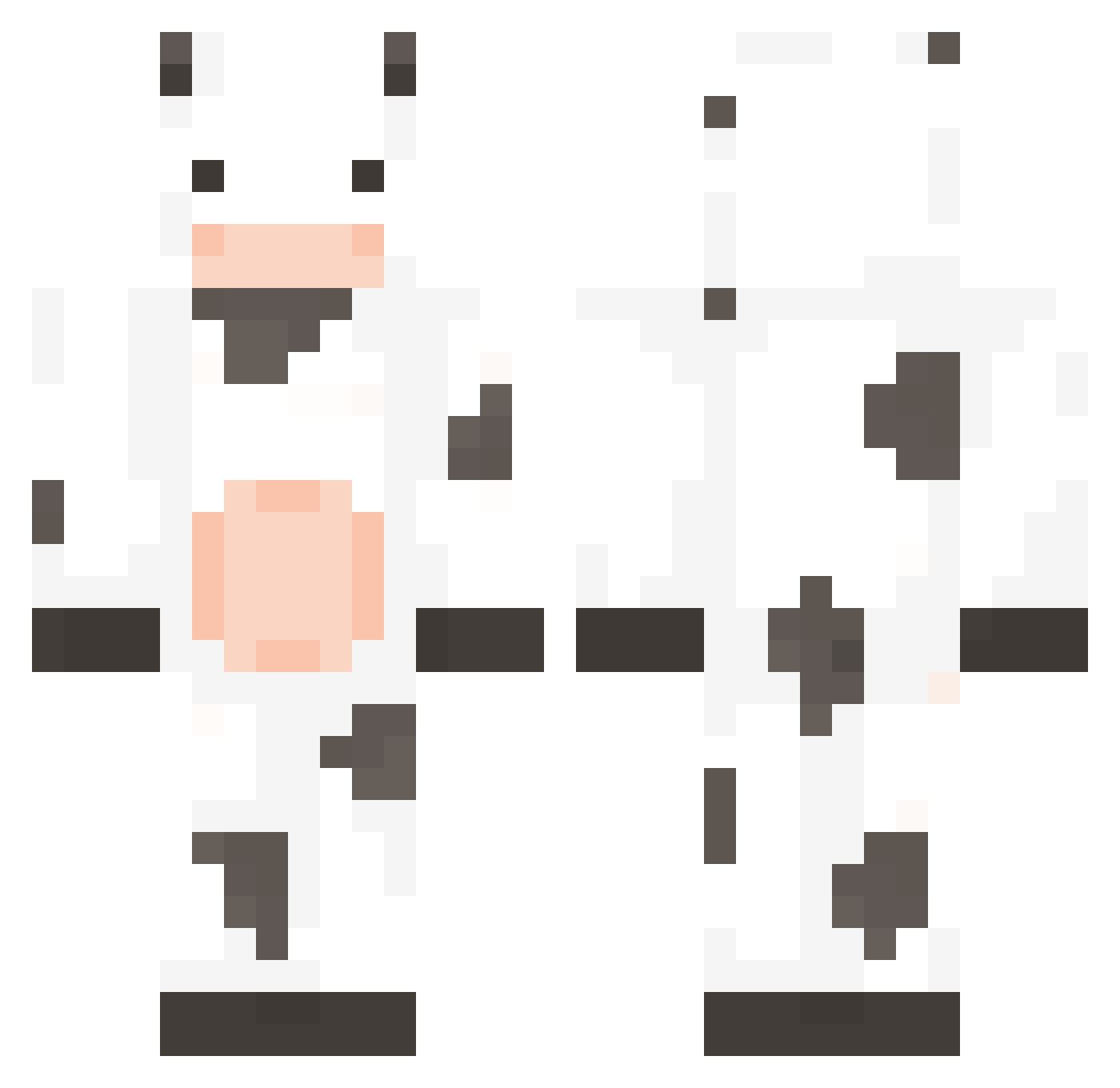 CowBenny Minecraft skin, front and back view