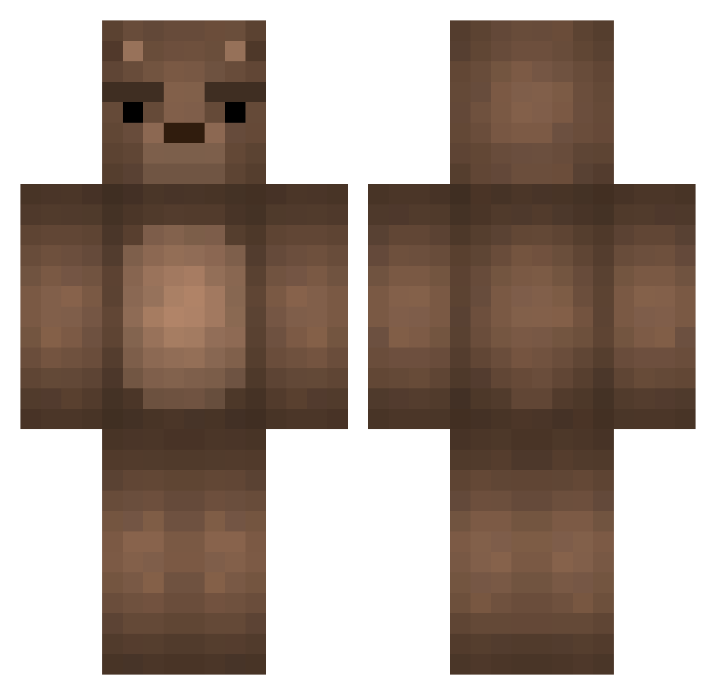 UnsuspiciousBear Minecraft skin, front and back view