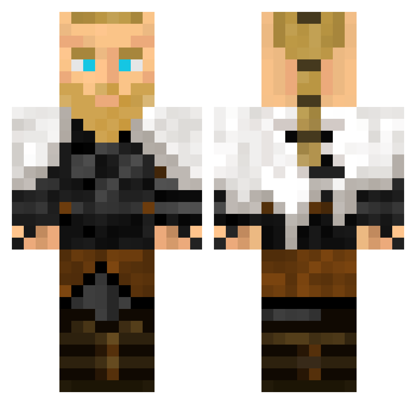 Rokv22 Minecraft skin, front and back view