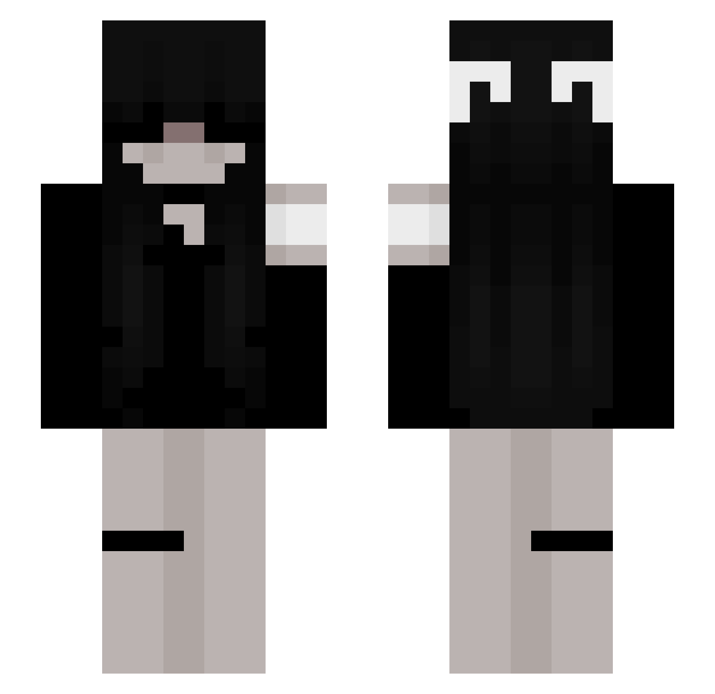ainsleys Minecraft skin, front and back view