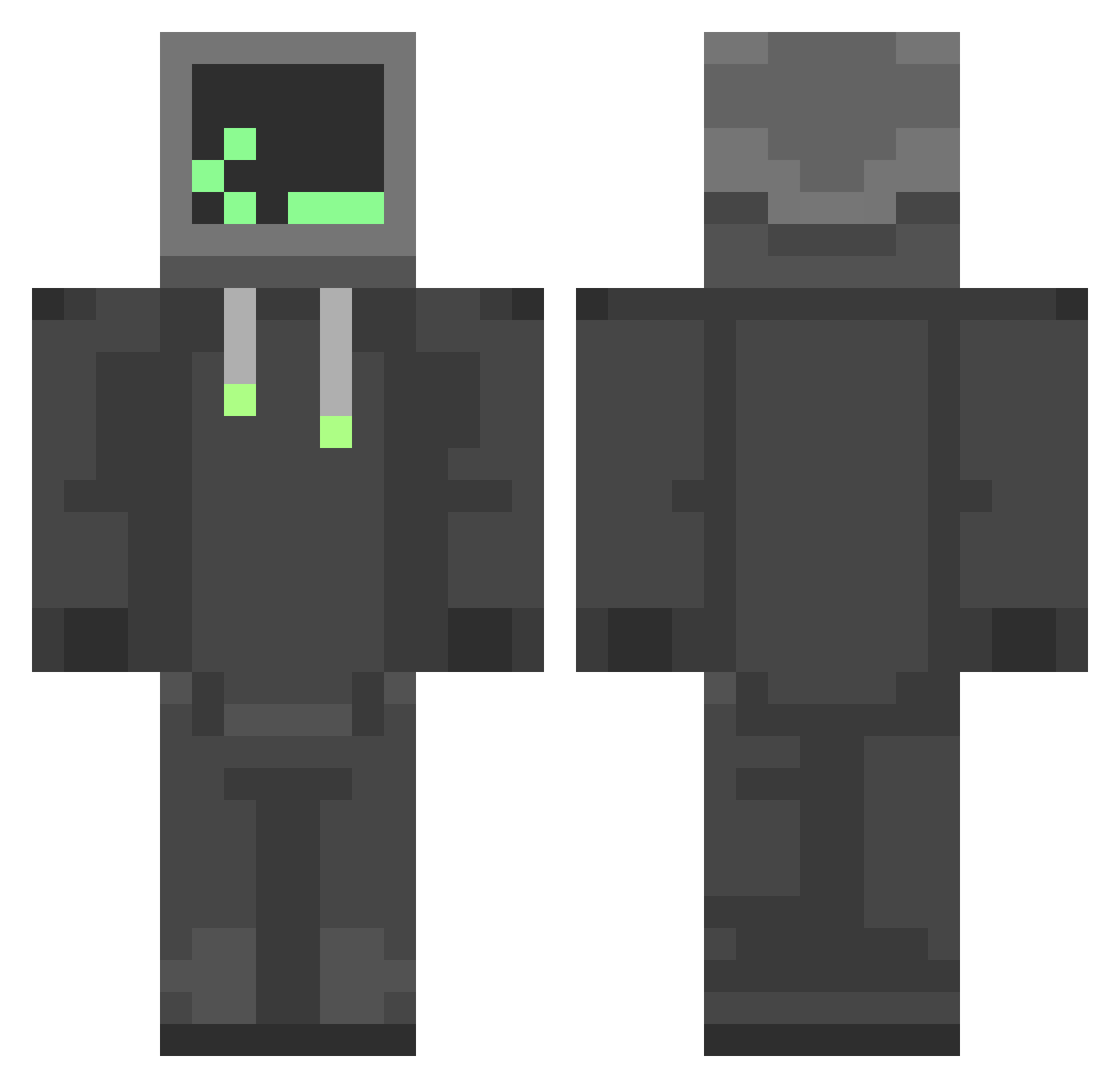 Styryl Minecraft skin, front and back view