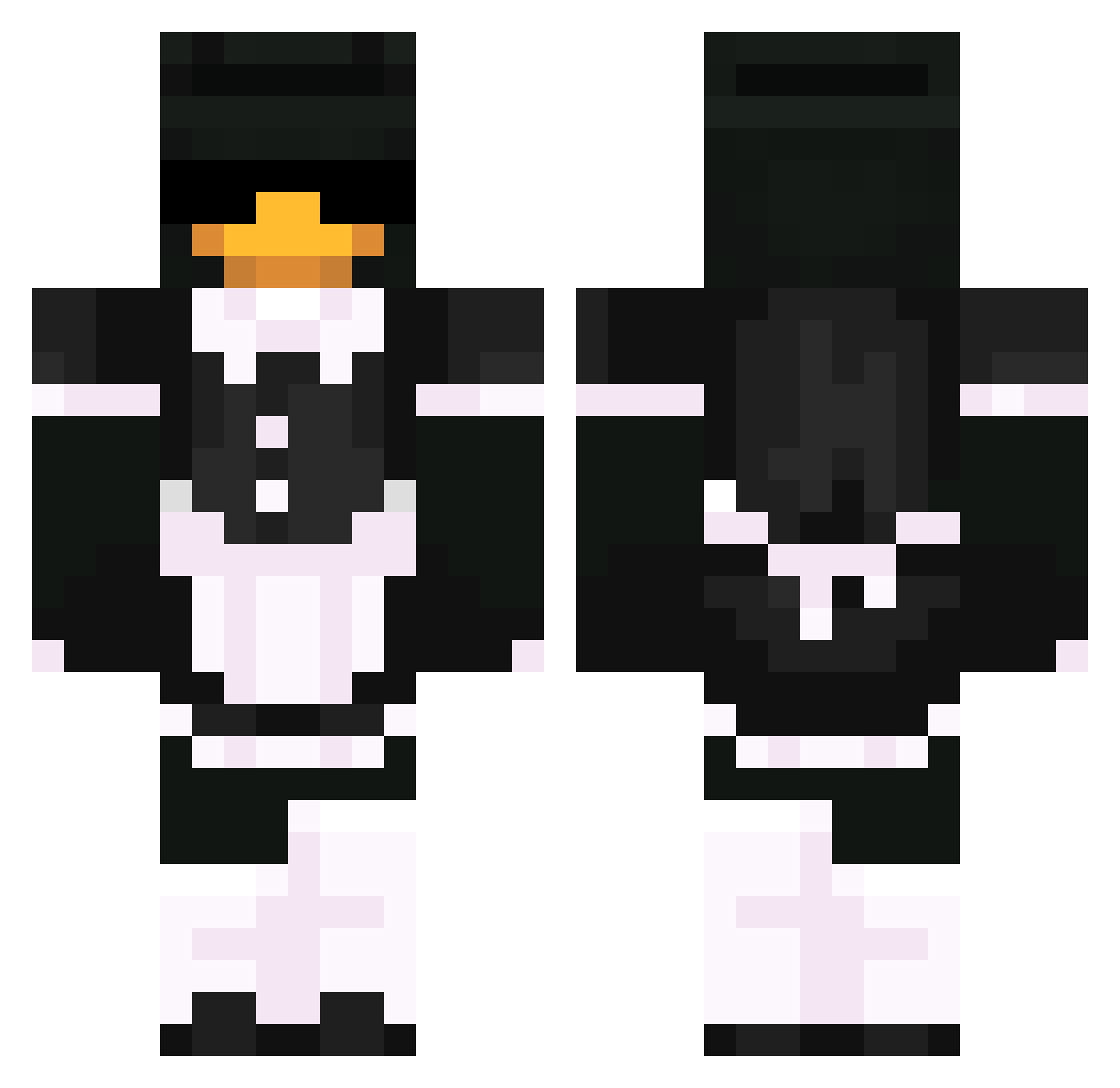 Sahicrak Minecraft skin, front and back view