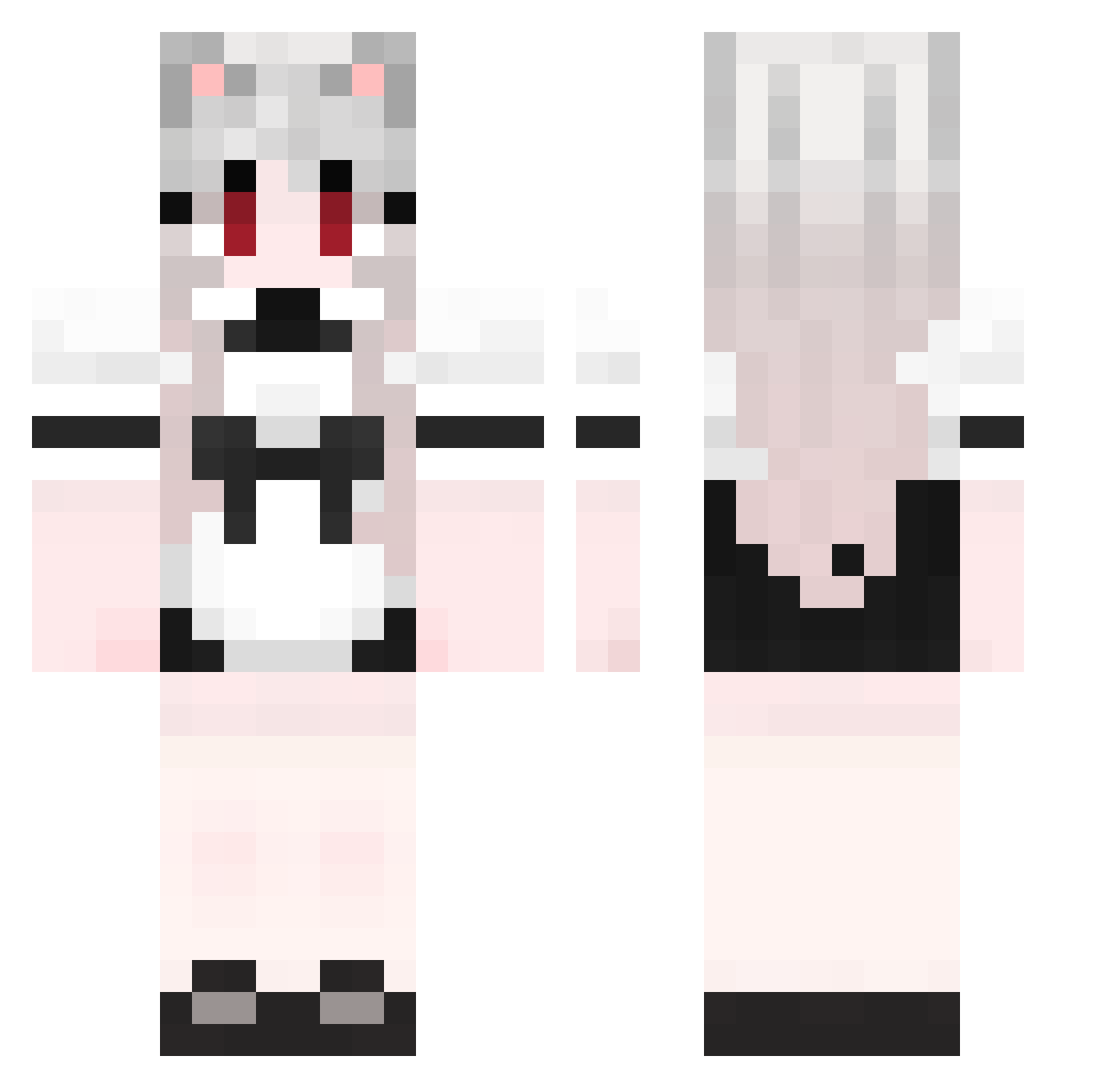 XiaoMIsama Minecraft skin, front and back view