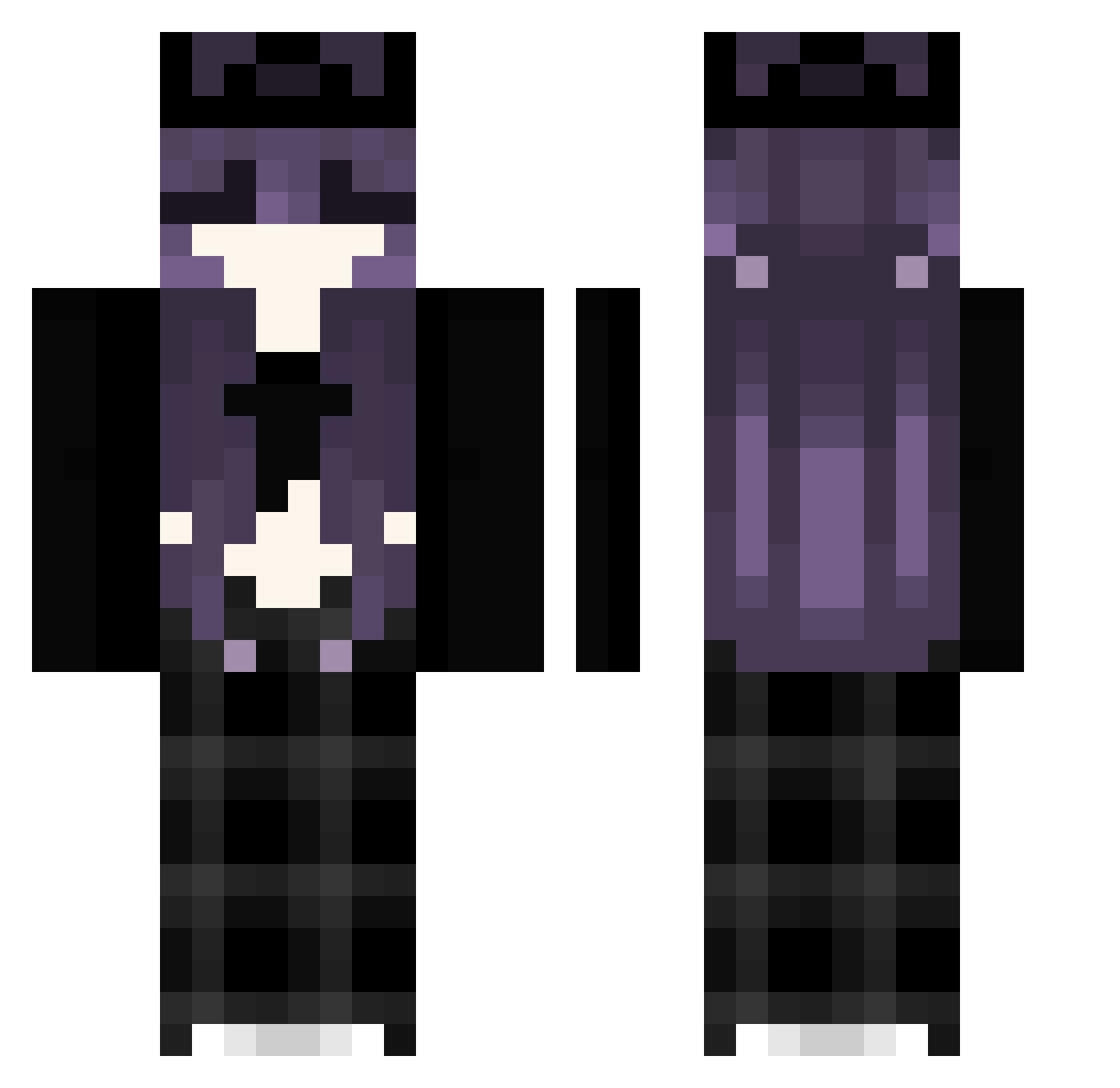 Sleepyiswashed Minecraft skin, front and back view