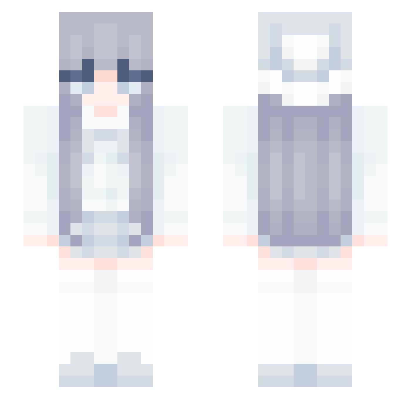 wisteria_0 Minecraft skin, front and back view
