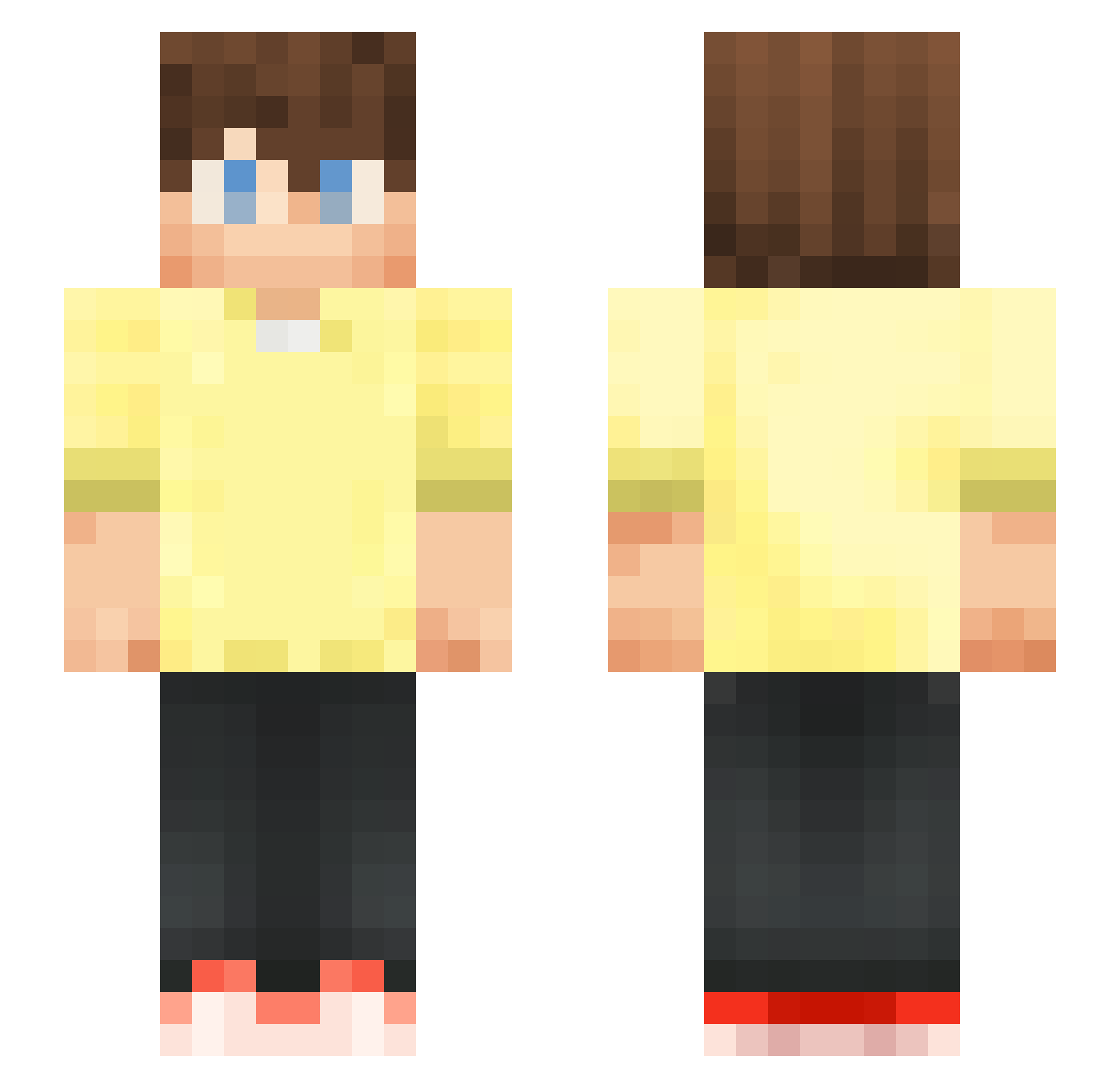 TimSM Minecraft skin, front and back view